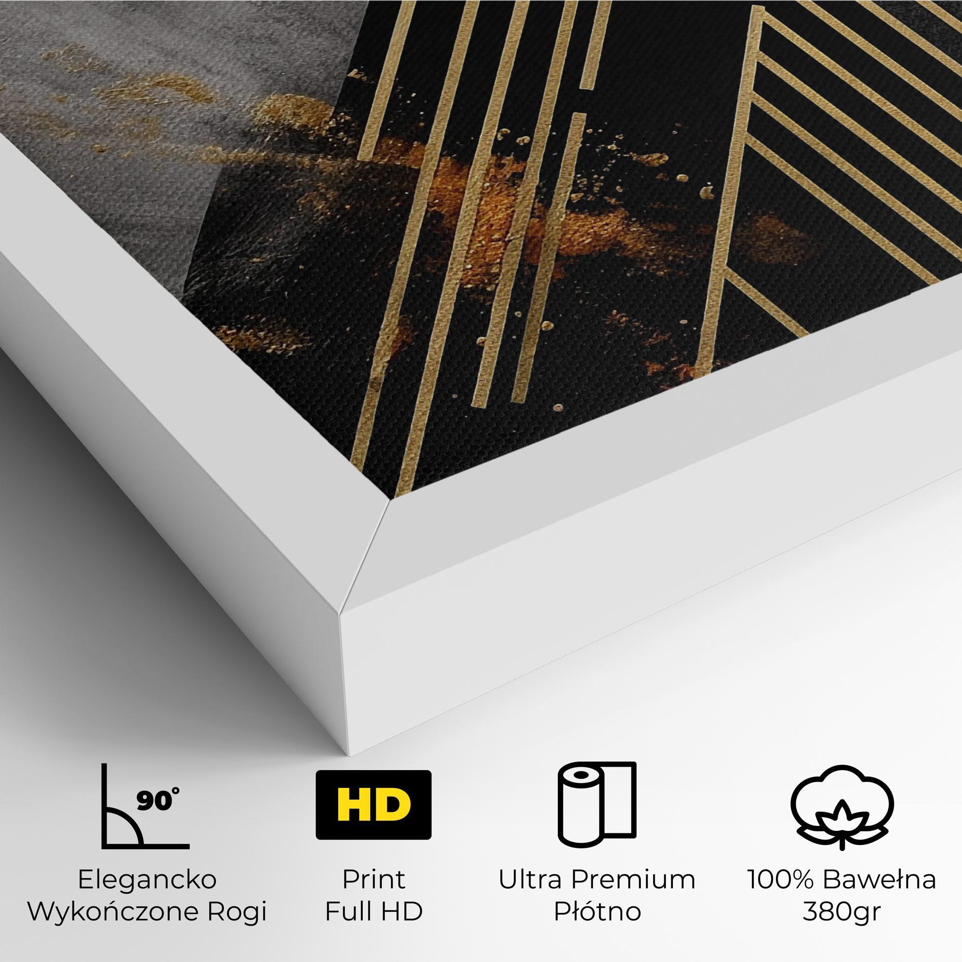 Obraz na Płótnie Gold Circle With Lines mockup 4