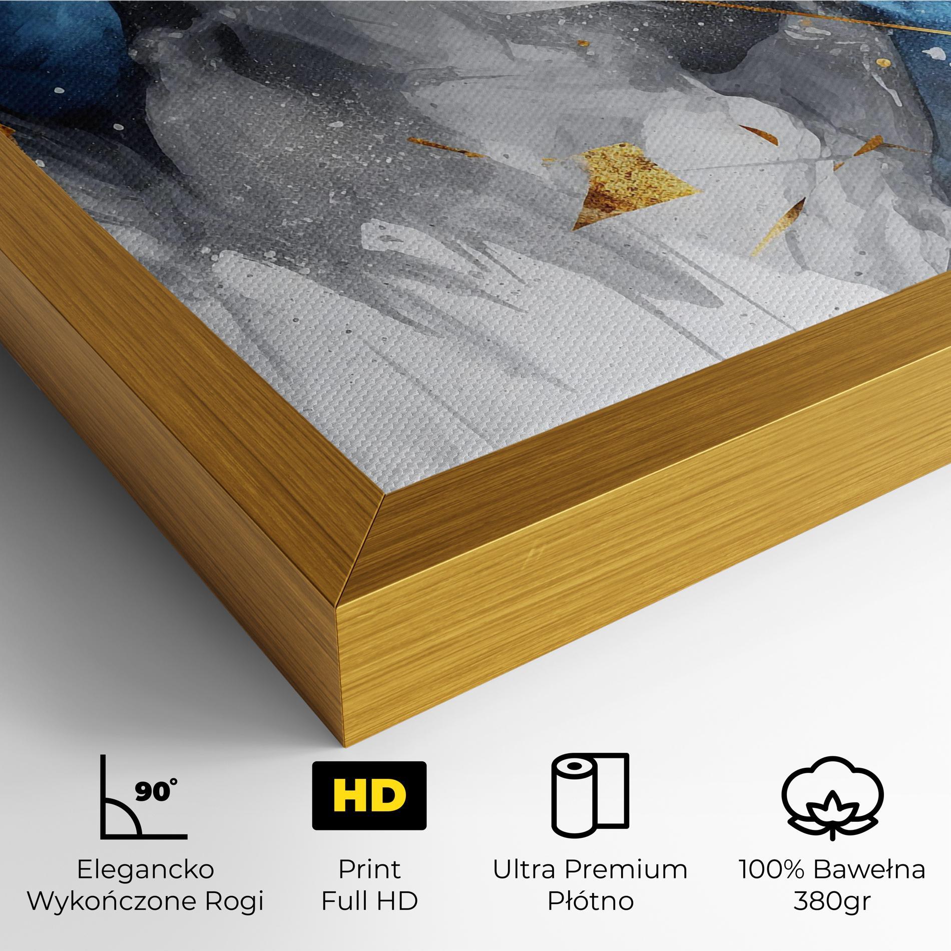 Obraz na Płótnie Abstract Gold Blue Pattern mockup 4