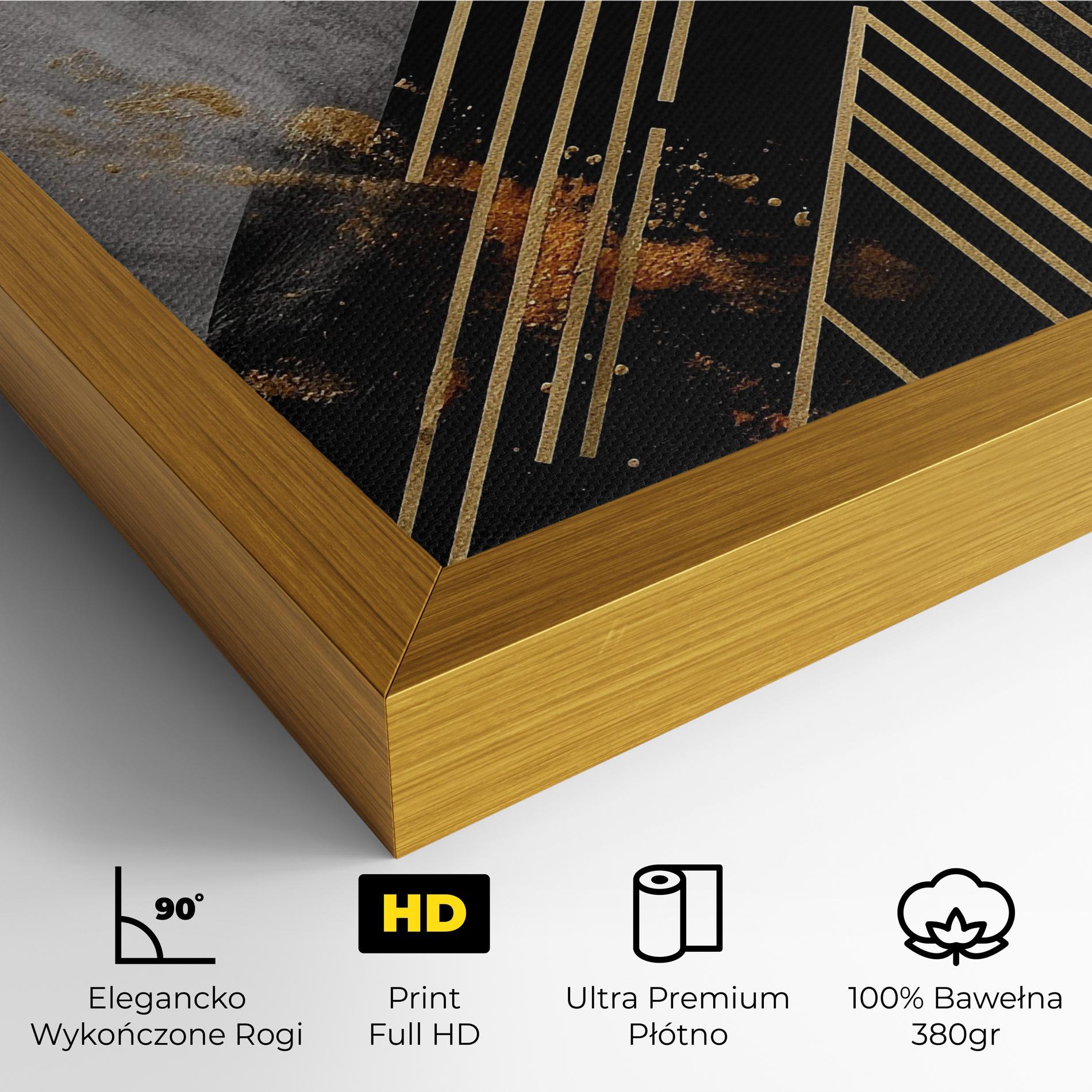 Obraz na Płótnie Gold Circle With Lines mockup 4