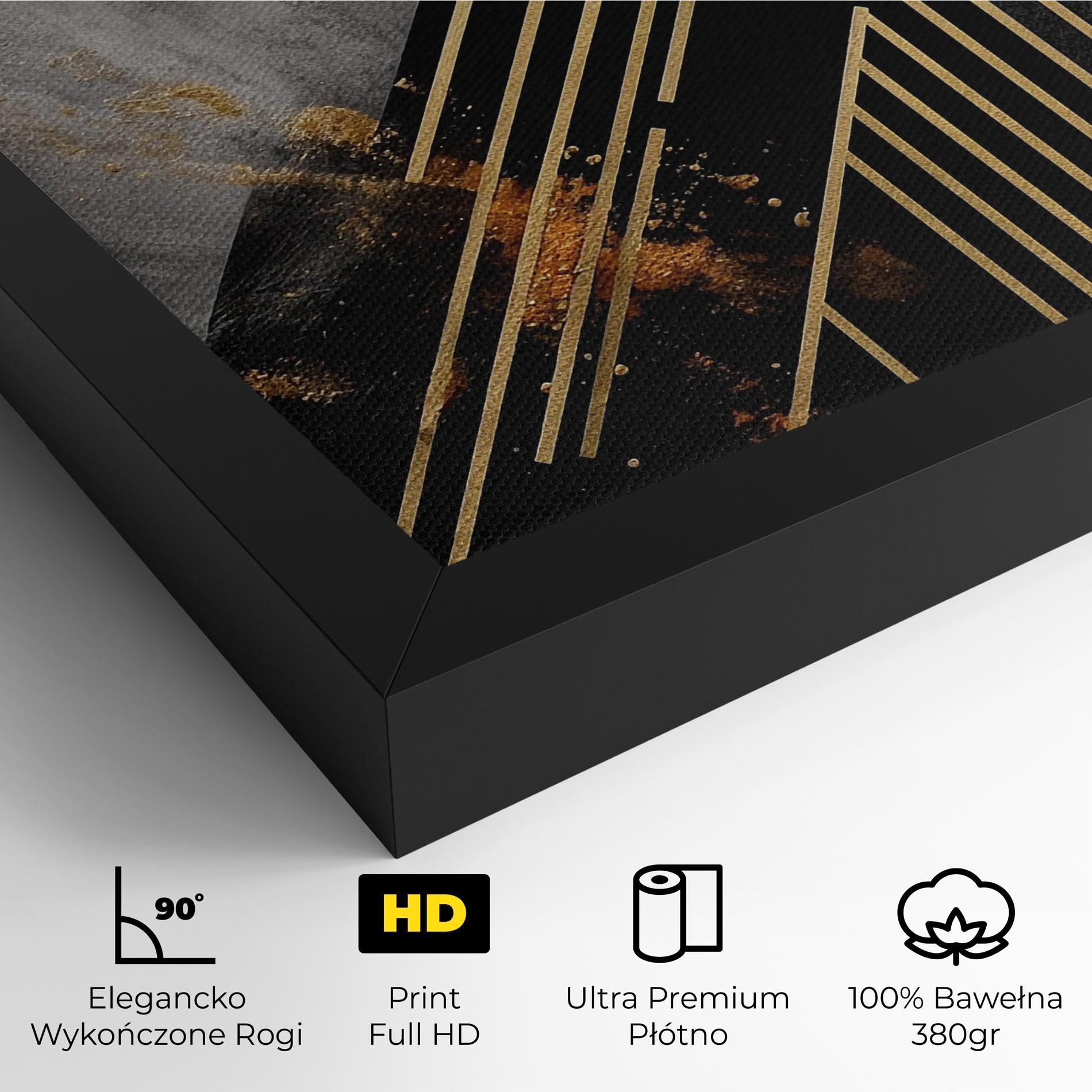 Obraz na Płótnie Gold Circle With Lines mockup 4