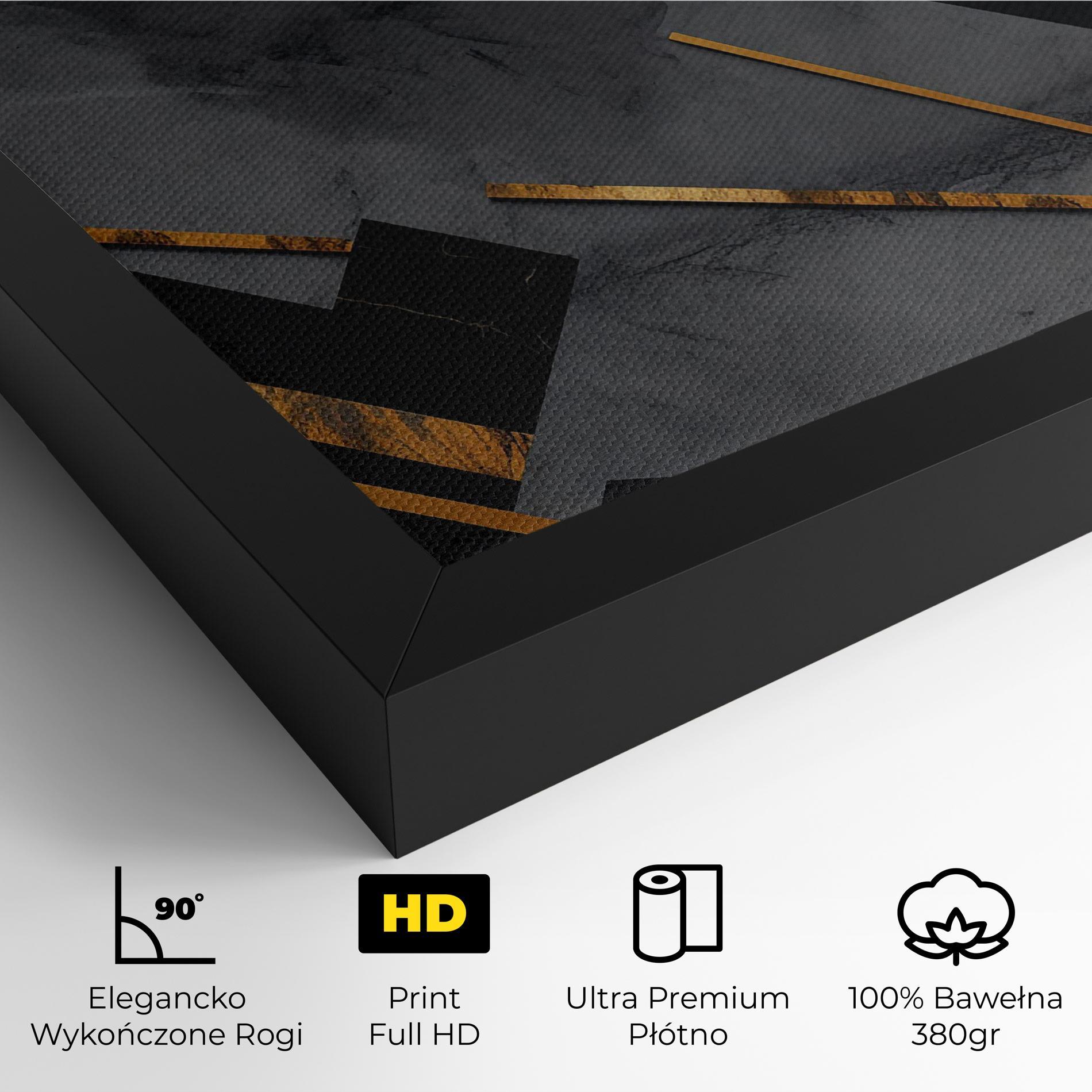 Obraz na Płótnie Grey Painting With Gold Lines mockup 4