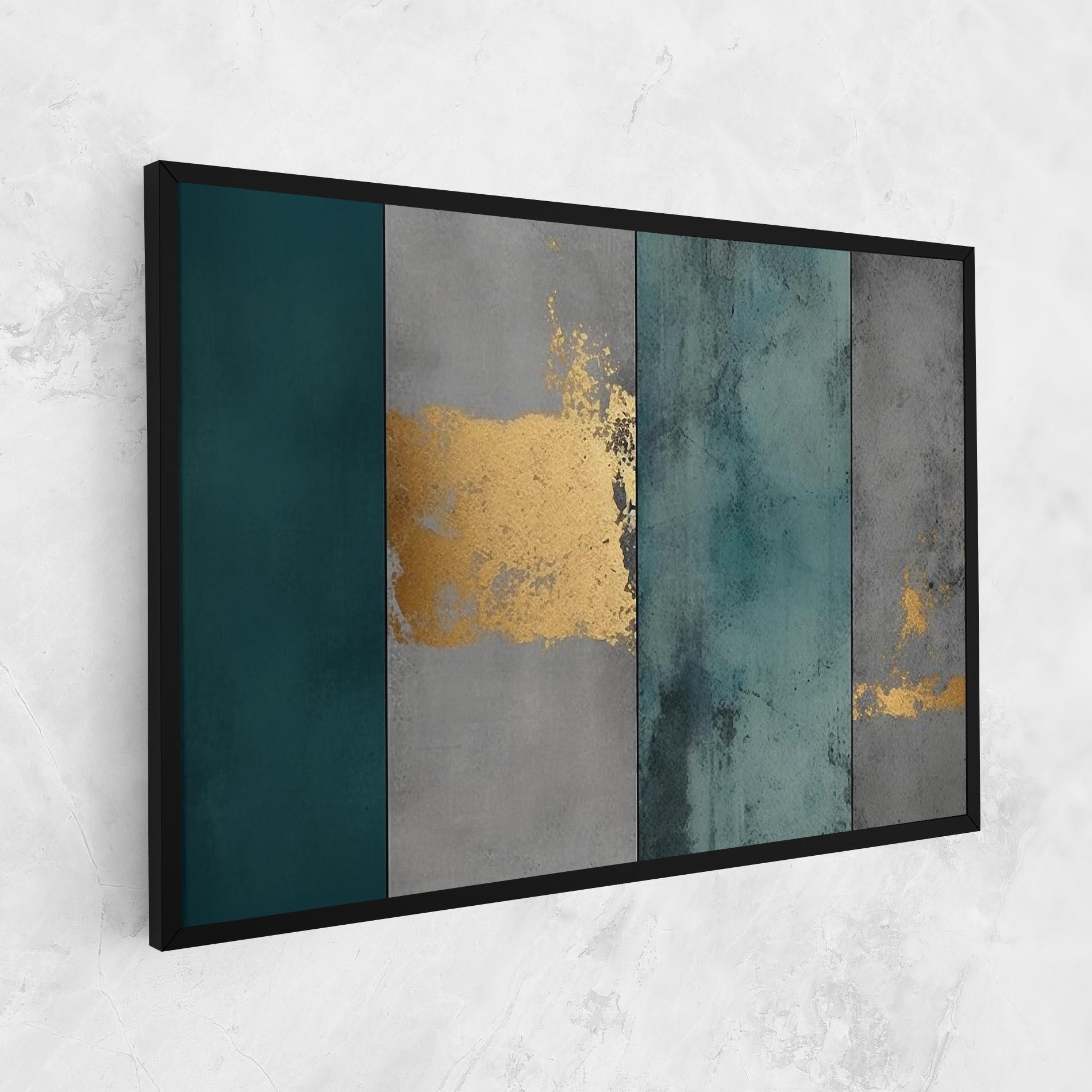 Obraz na Płótnie Green Colors With Gold mockup 1