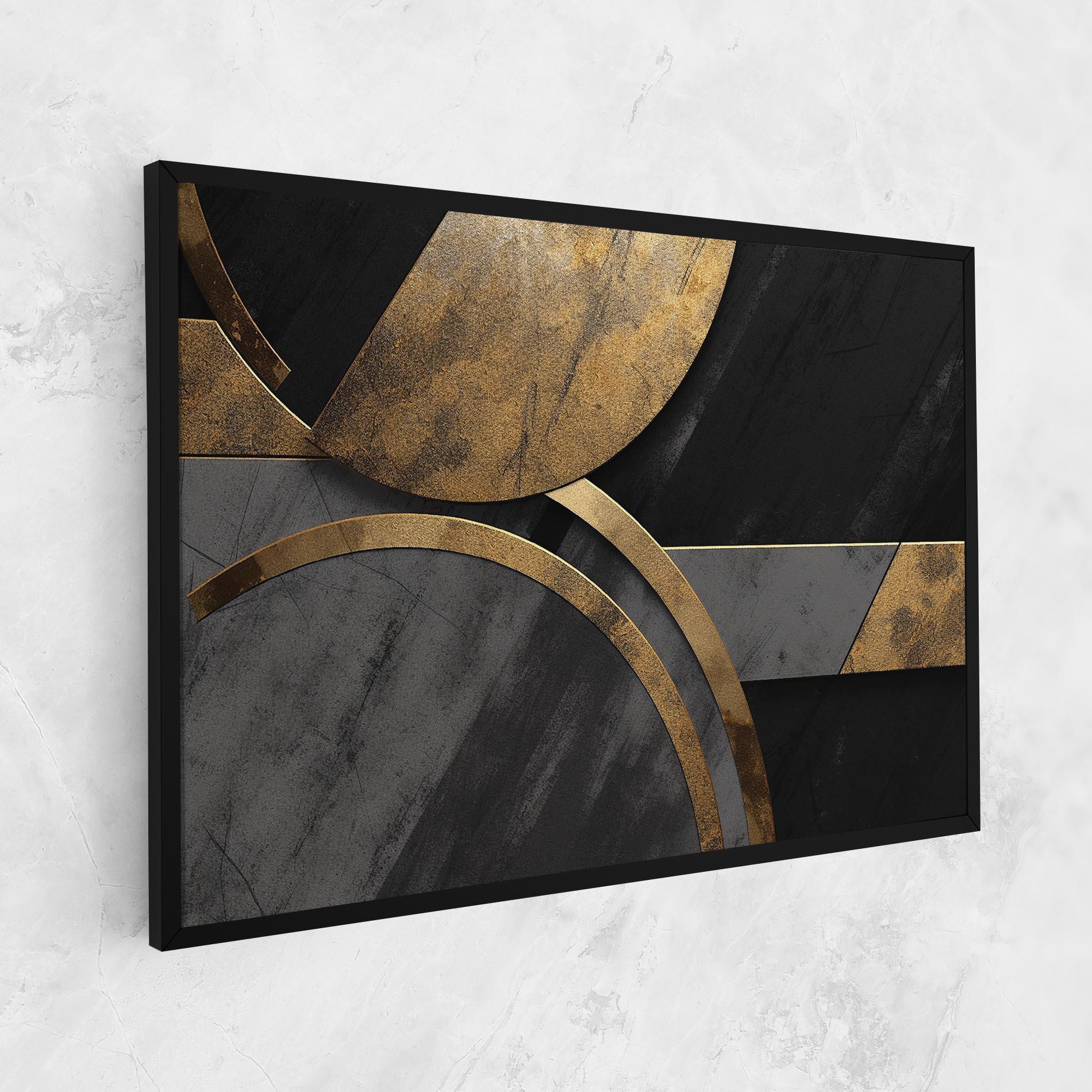 Obraz na Płótnie Grey With Gold Painting mockup 1