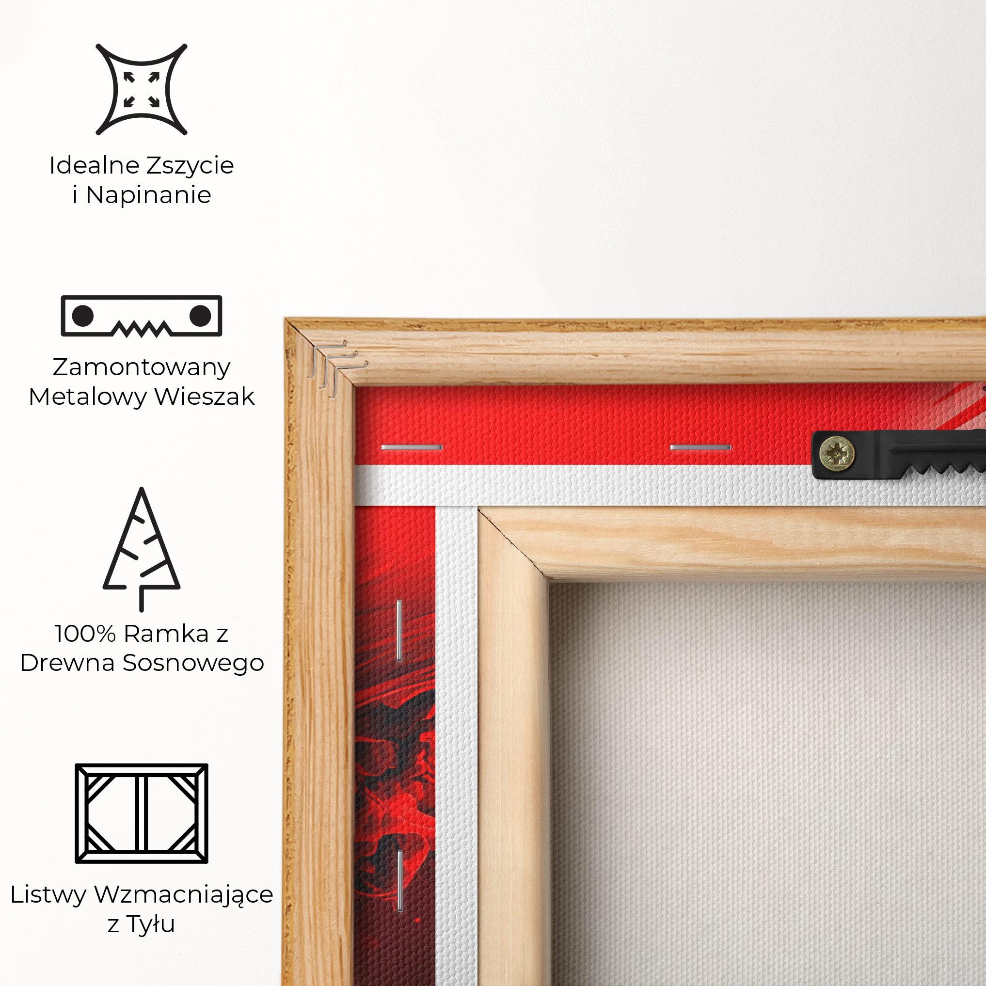 Obraz na Płótnie Smooth Red Color mockup 5