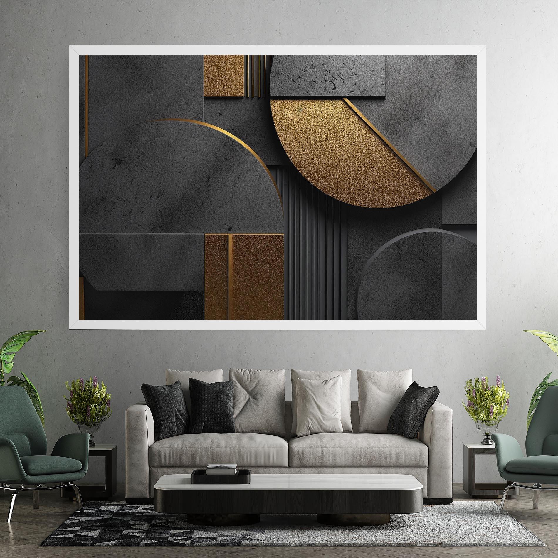 Obraz na Płótnie Gold With Grey Circle mockup 7