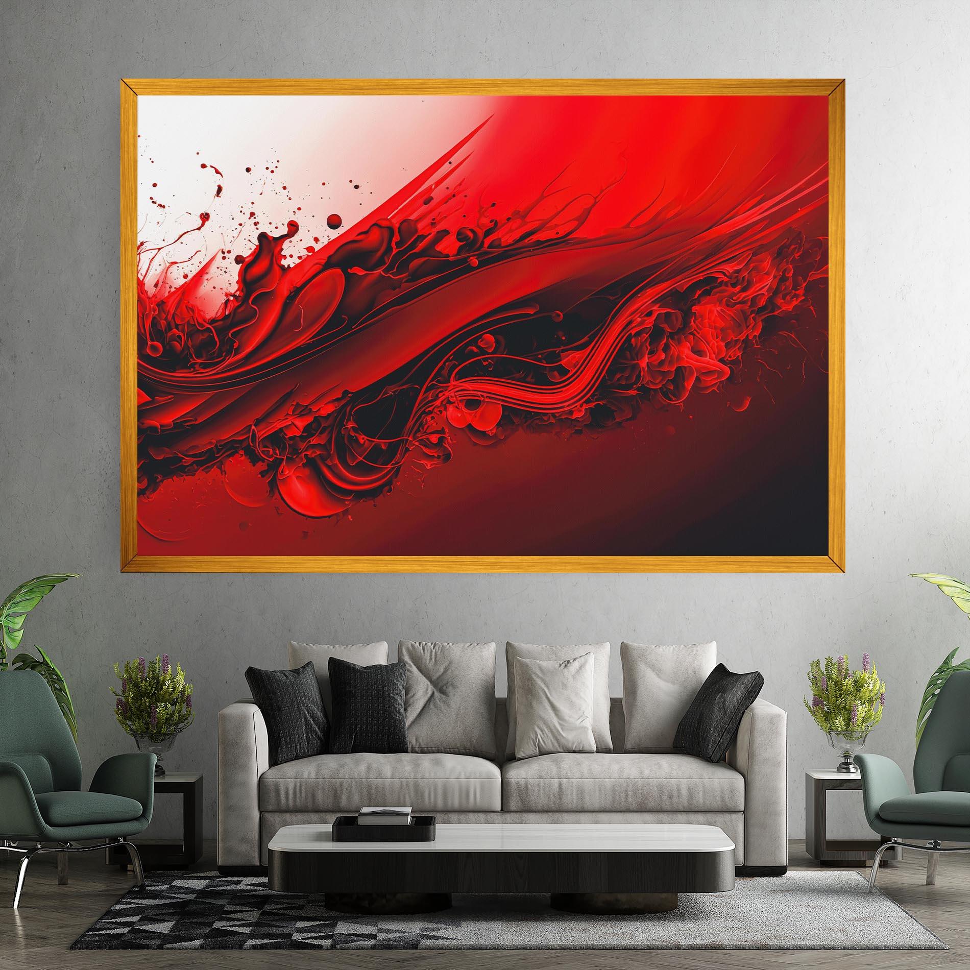 Obraz na Płótnie Smooth Red Color mockup 7