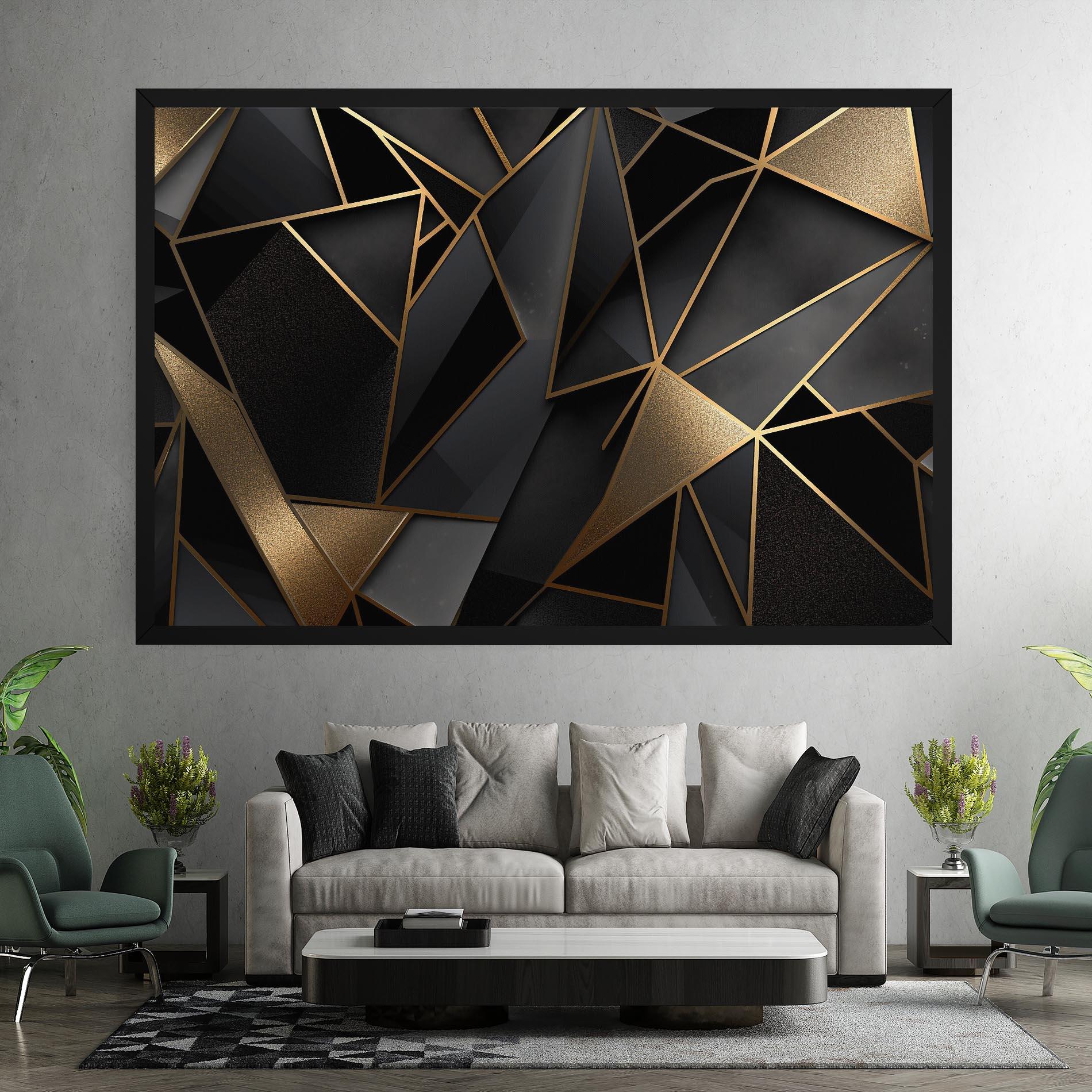 Obraz na Płótnie Abstract Golden Art mockup 7