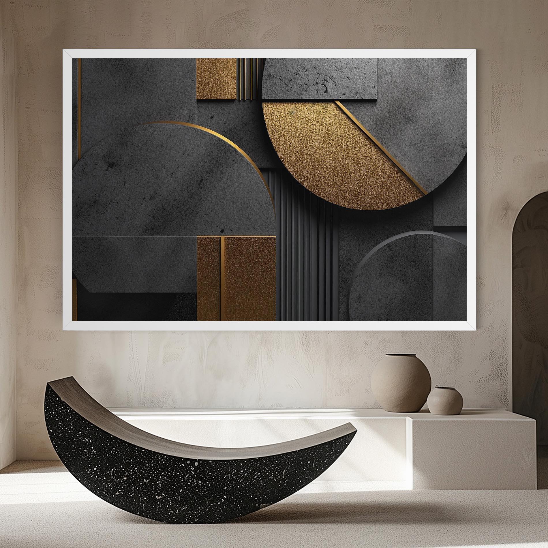 Obraz na Płótnie Gold With Grey Circle mockup 8