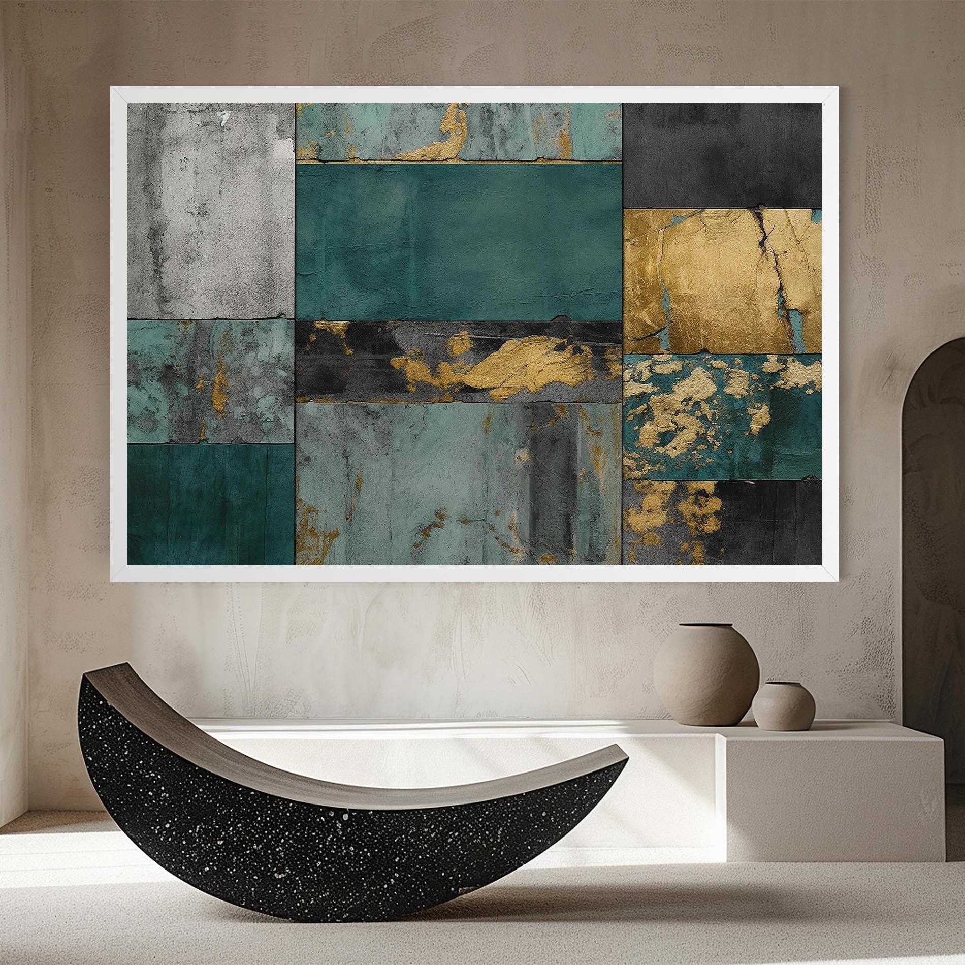 Obraz na Płótnie Golden Green Painting mockup 8