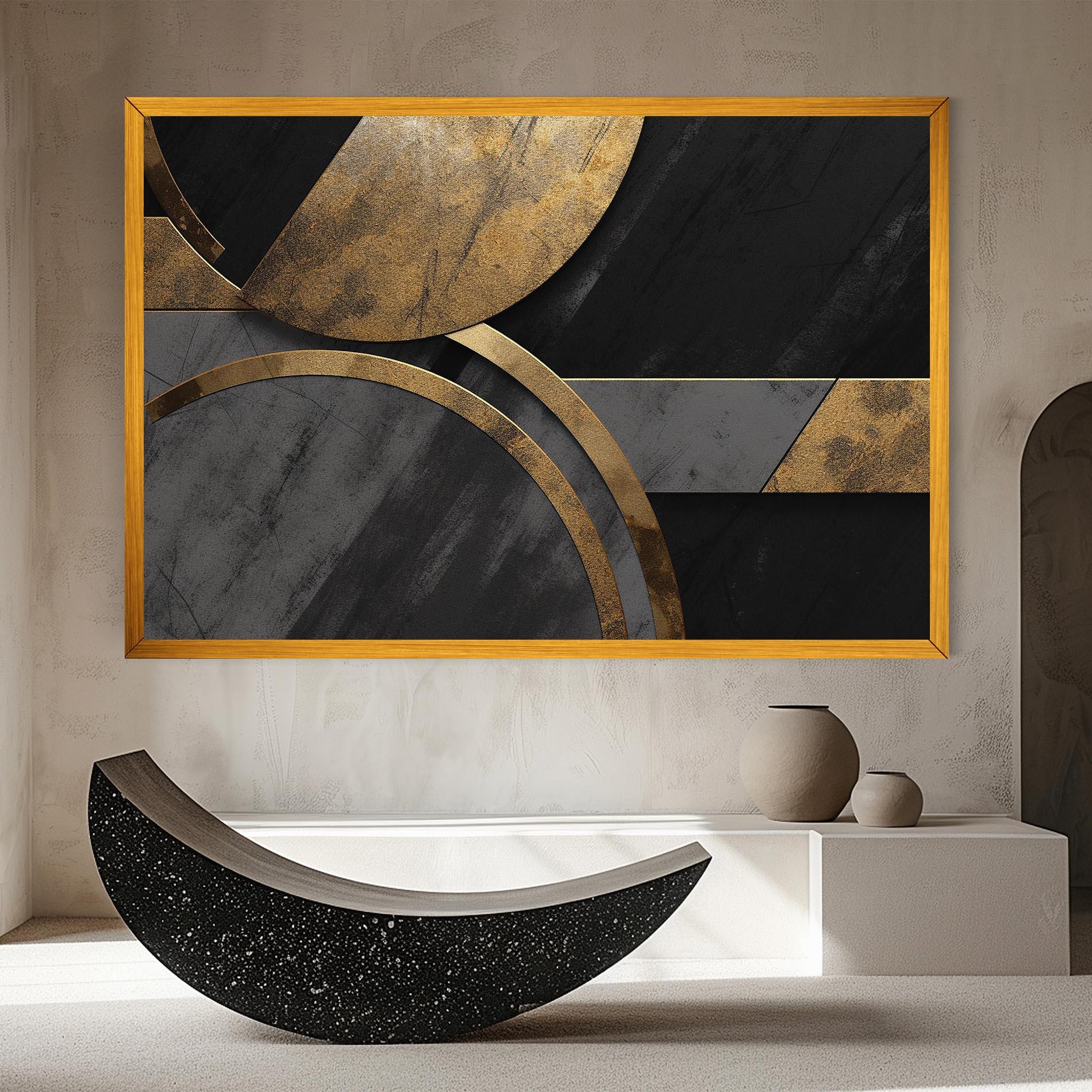 Obraz na Płótnie Grey With Gold Painting mockup 8