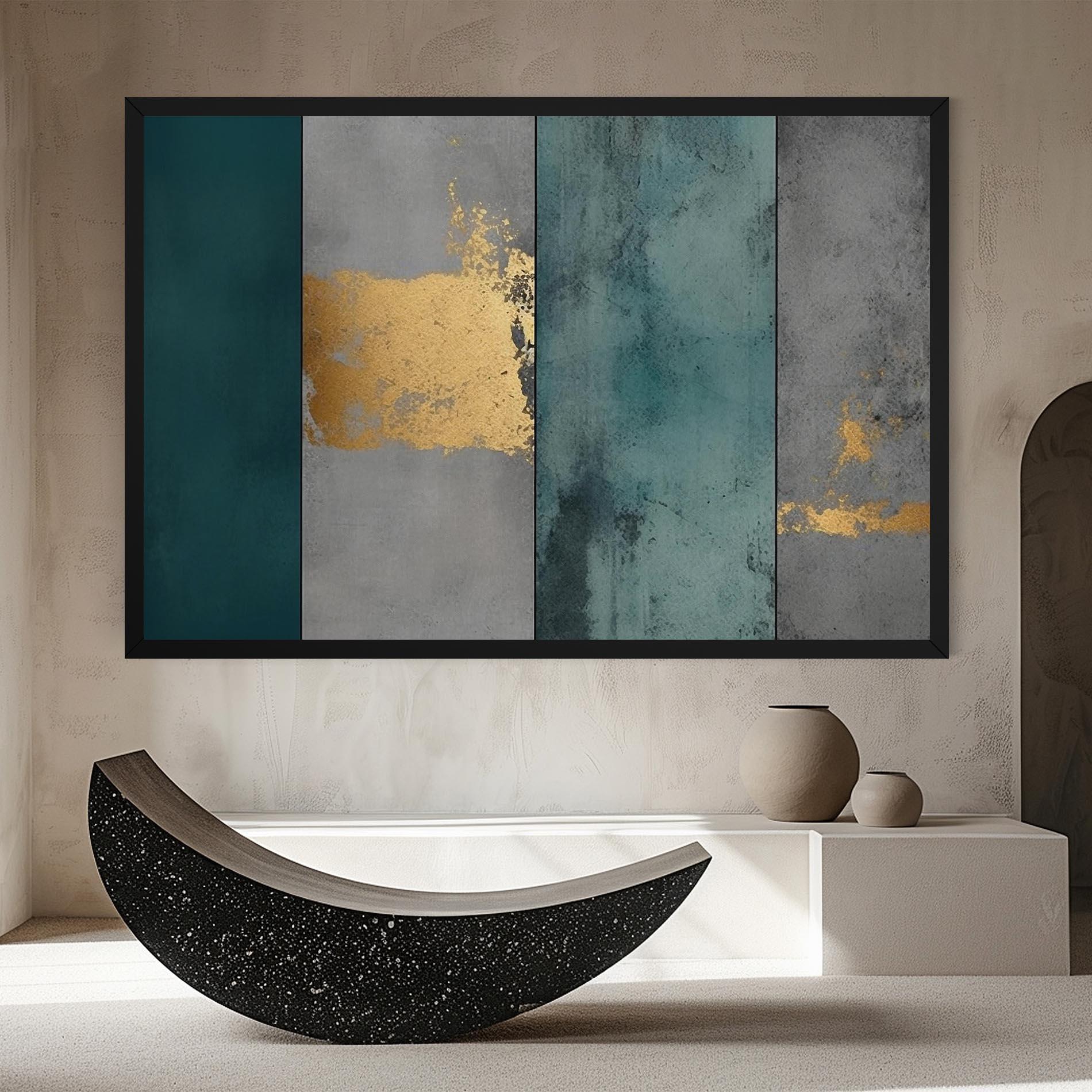 Obraz na Płótnie Green Colors With Gold mockup 8