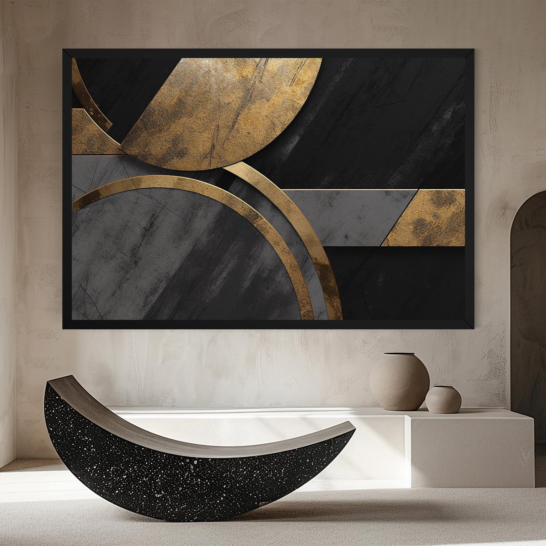 Obraz na Płótnie Grey With Gold Painting mockup 8