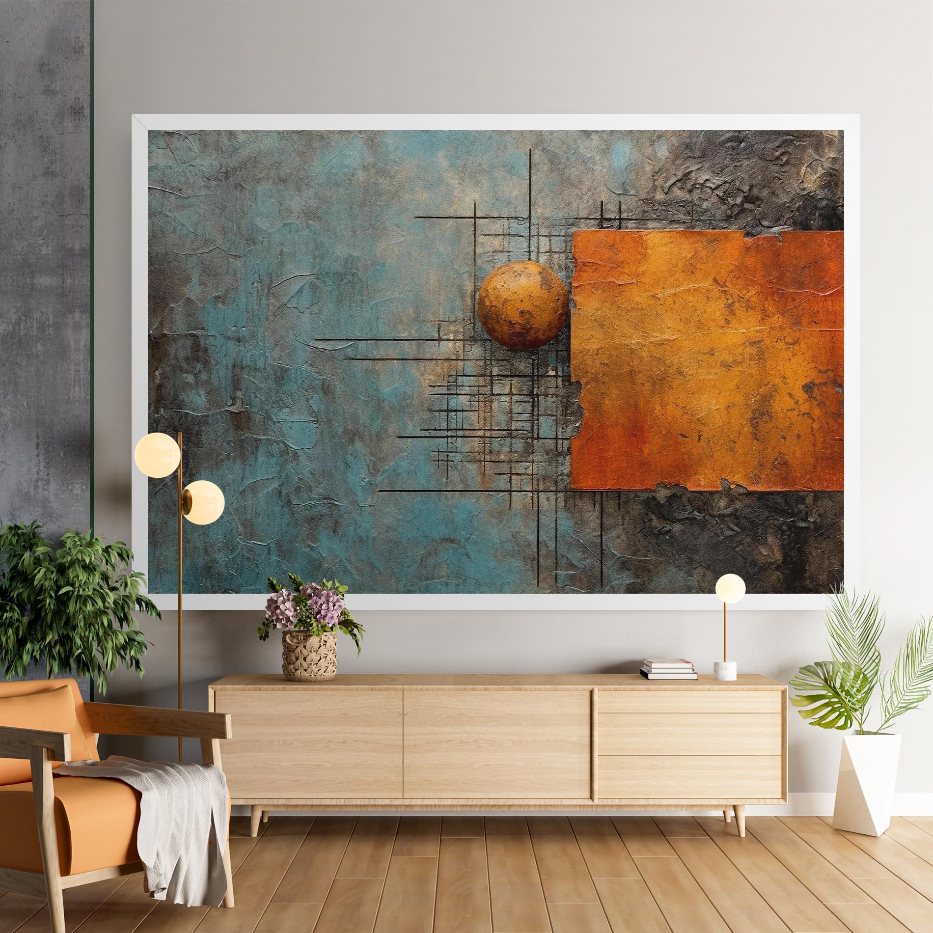 Obraz na Płótnie Orange Square Painting mockup 9