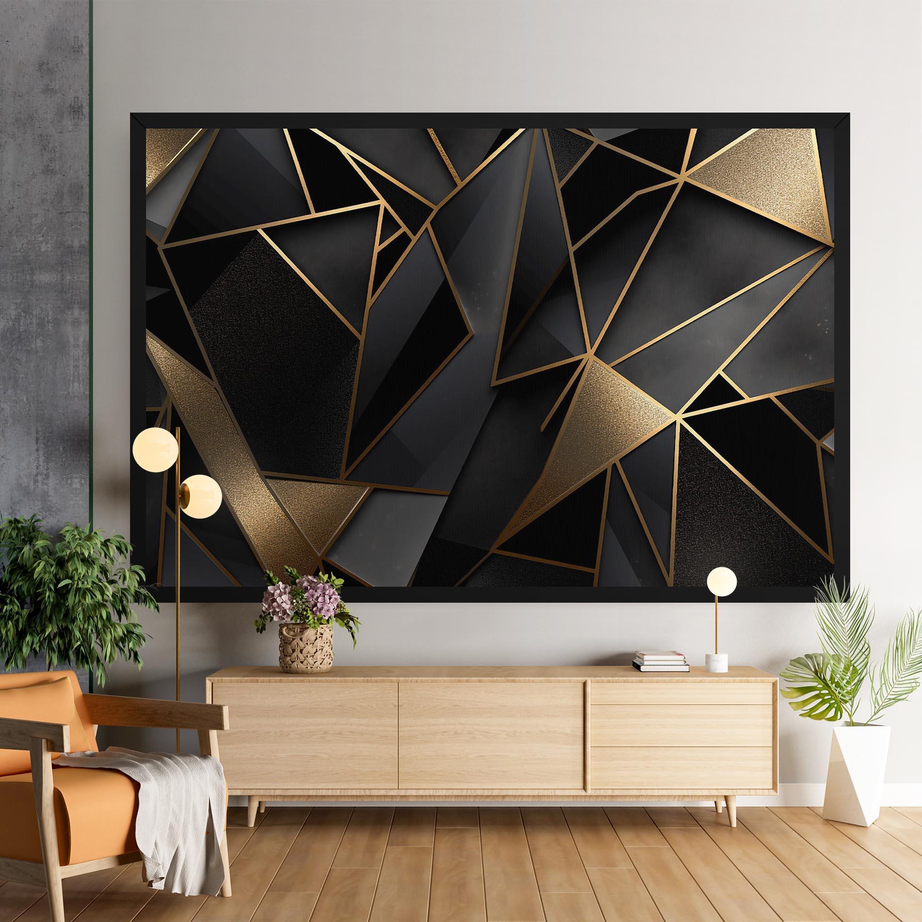 Obraz na Płótnie Abstract Golden Art mockup 9