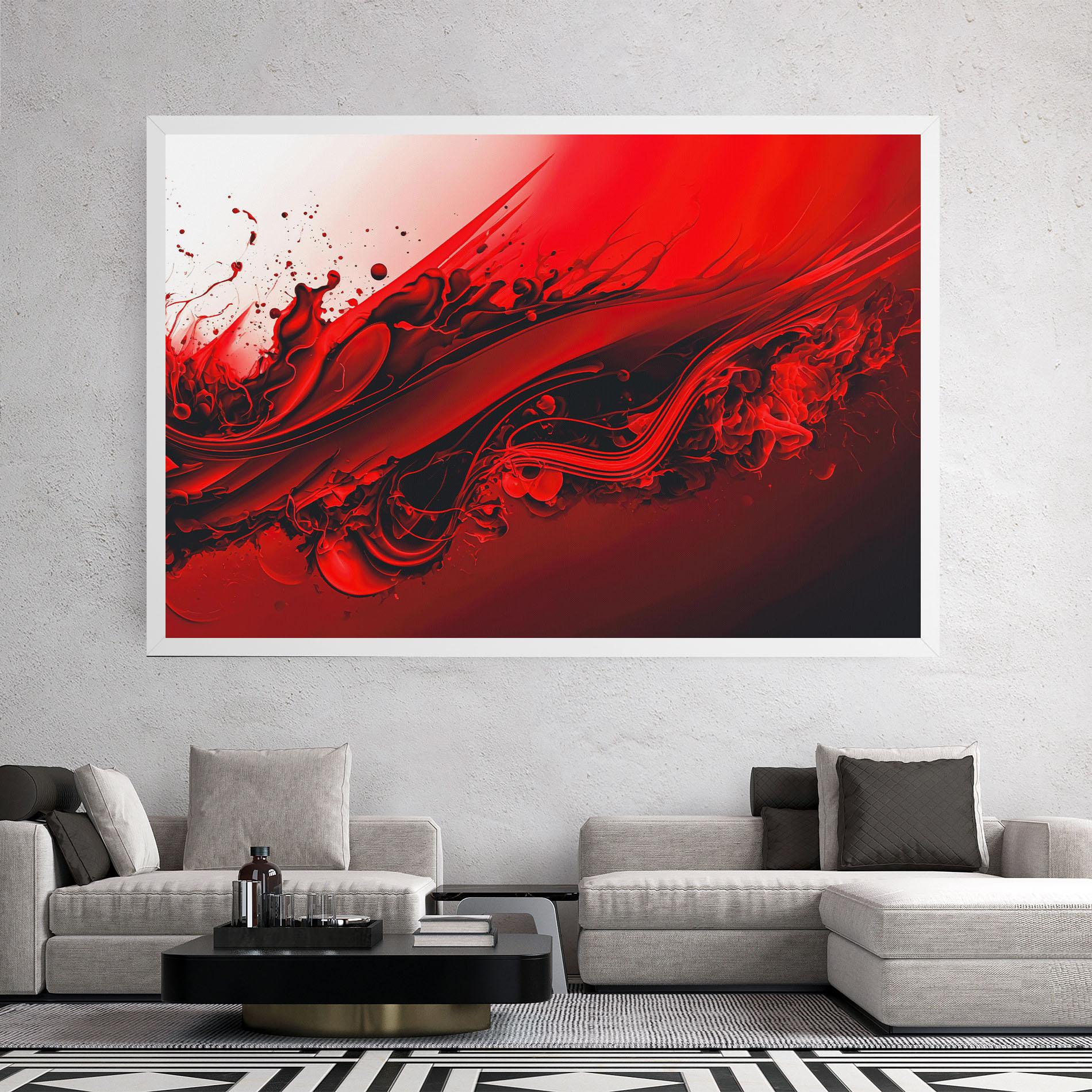 Obraz na Płótnie Smooth Red Color mockup 2