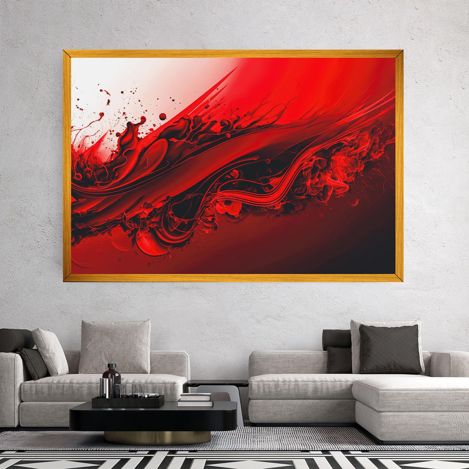 Obraz na Płótnie Smooth Red Color mockup 2