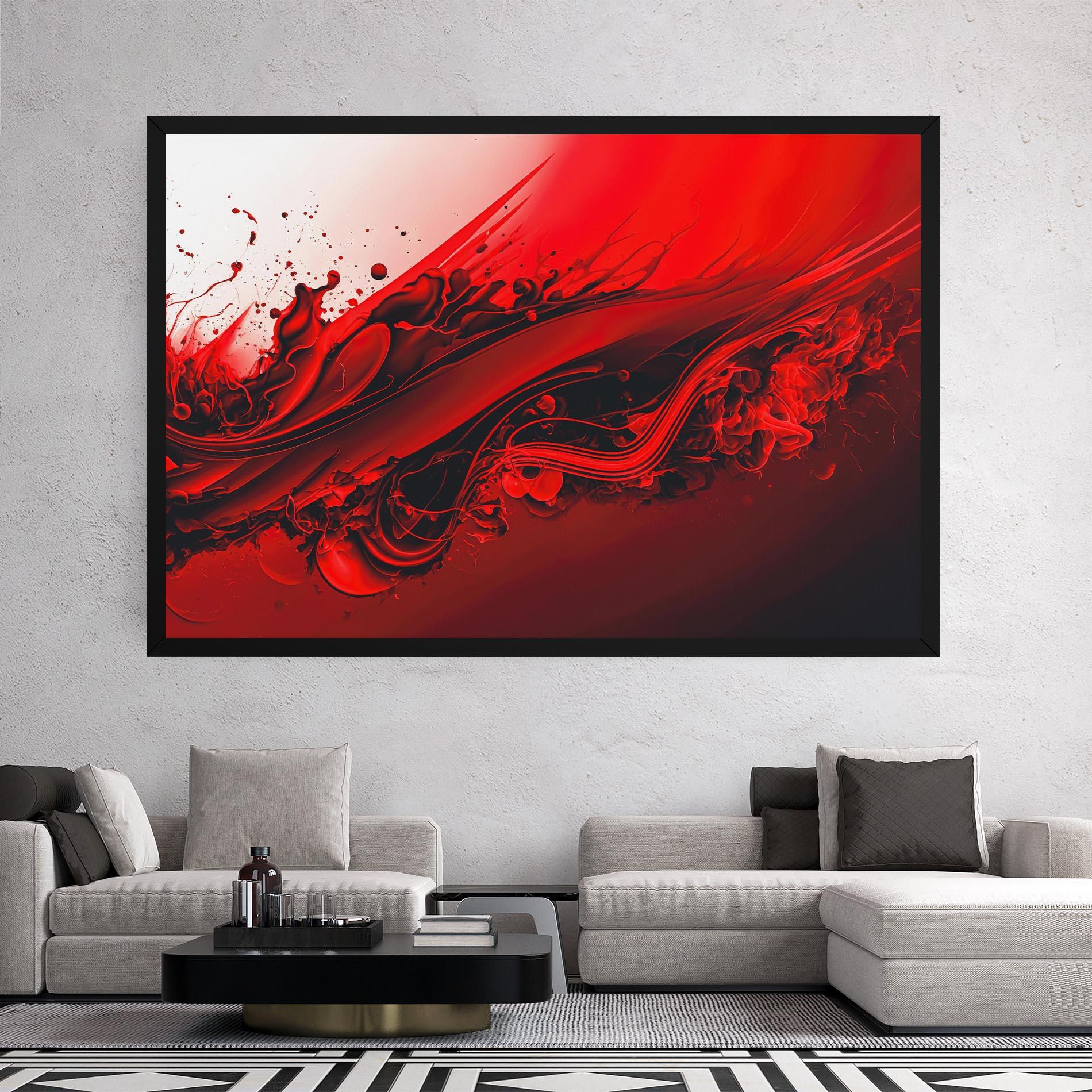 Obraz na Płótnie Smooth Red Color mockup 2