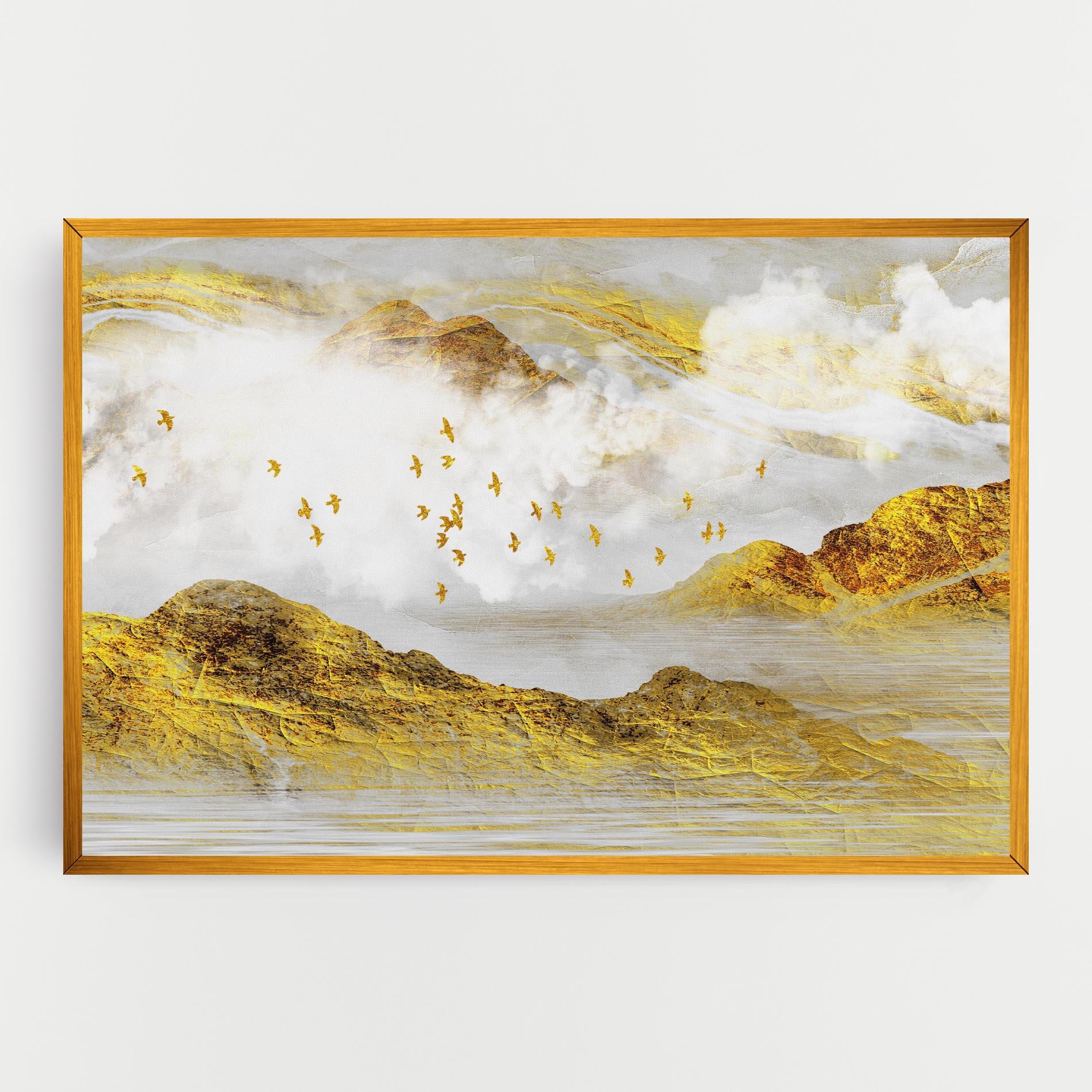 Obraz na Płótnie Gold Mountains Abstract mockup 0