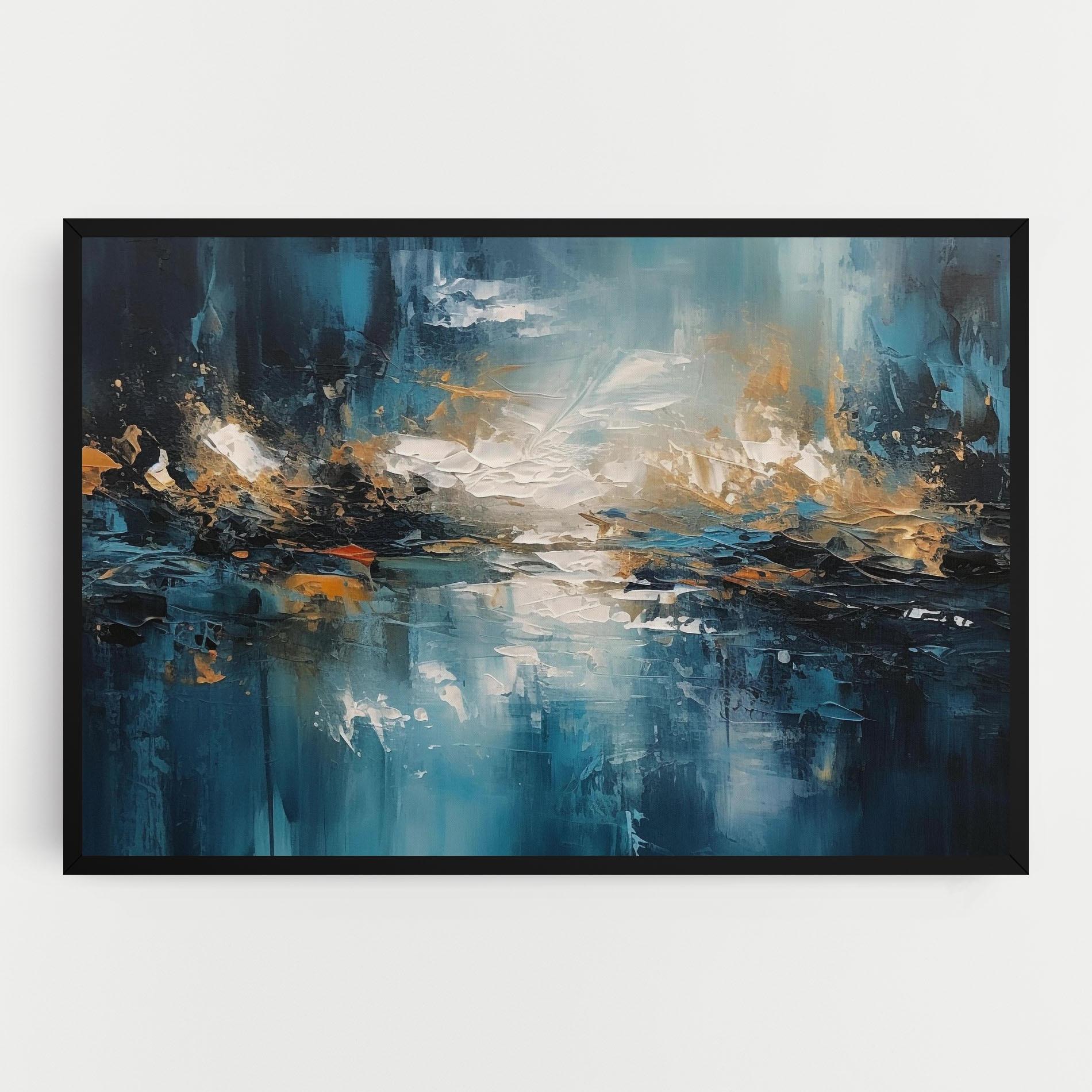 Obraz na Płótnie Abstract Blue Art mockup 0