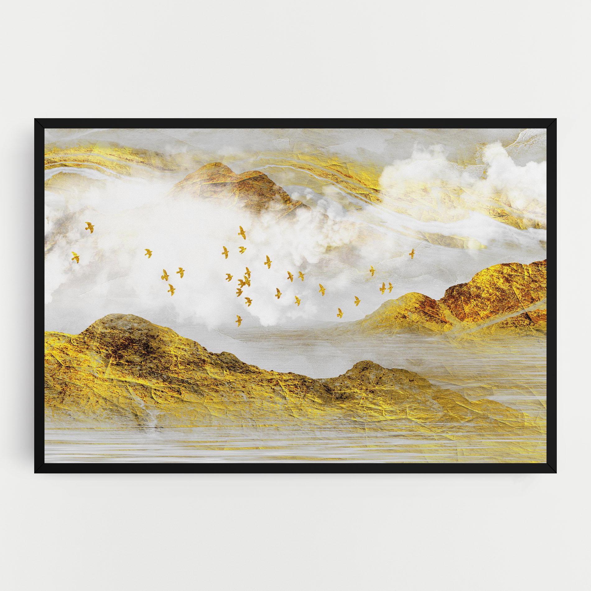 Obraz na Płótnie Gold Mountains Abstract mockup 0