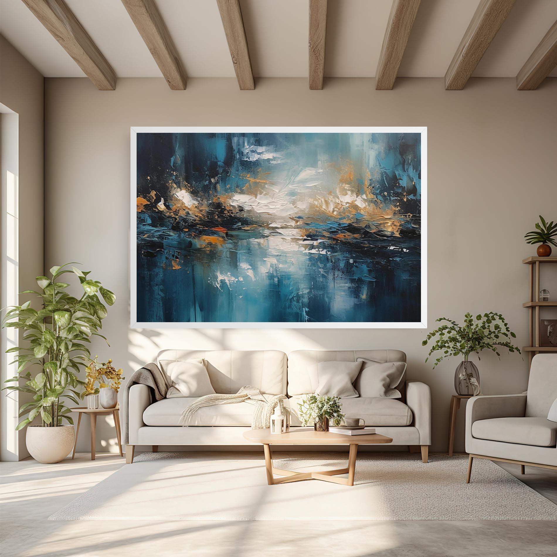 Obraz na Płótnie Abstract Blue Art mockup 6