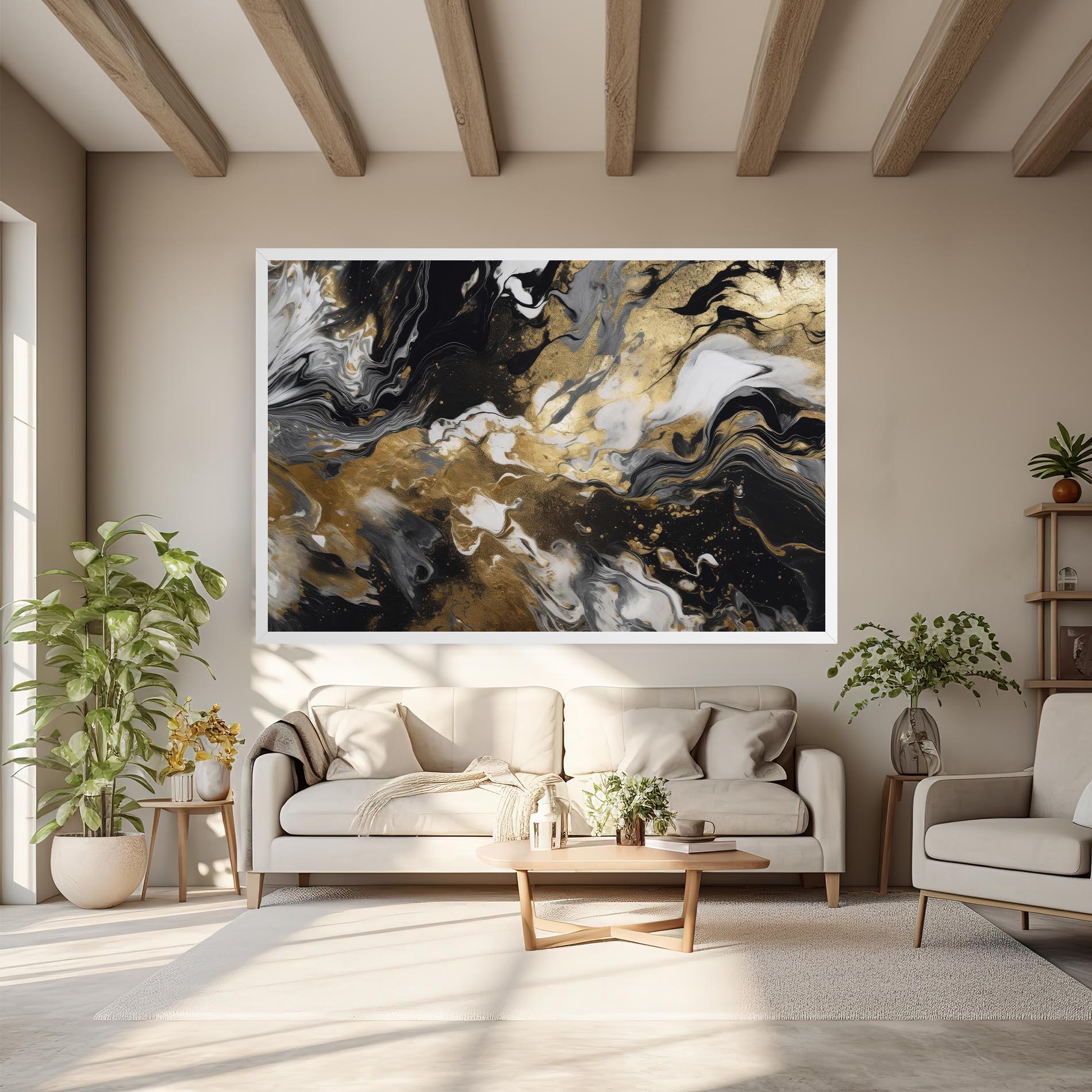 Obraz na Płótnie Gold Acrylic Fluid mockup 6