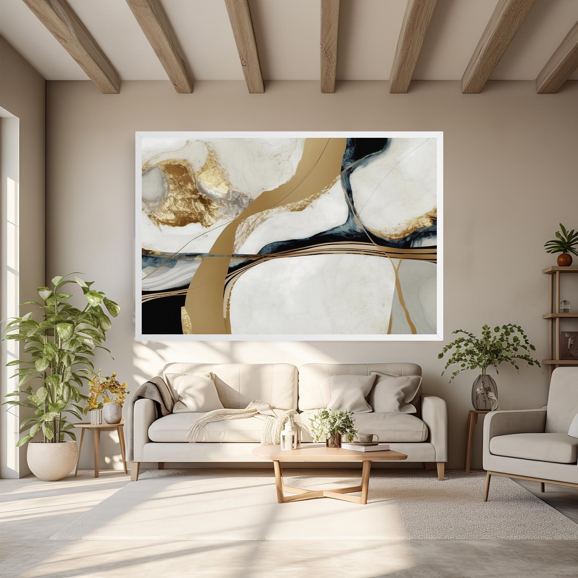 Obraz na Płótnie Golden Blue Marble mockup 6