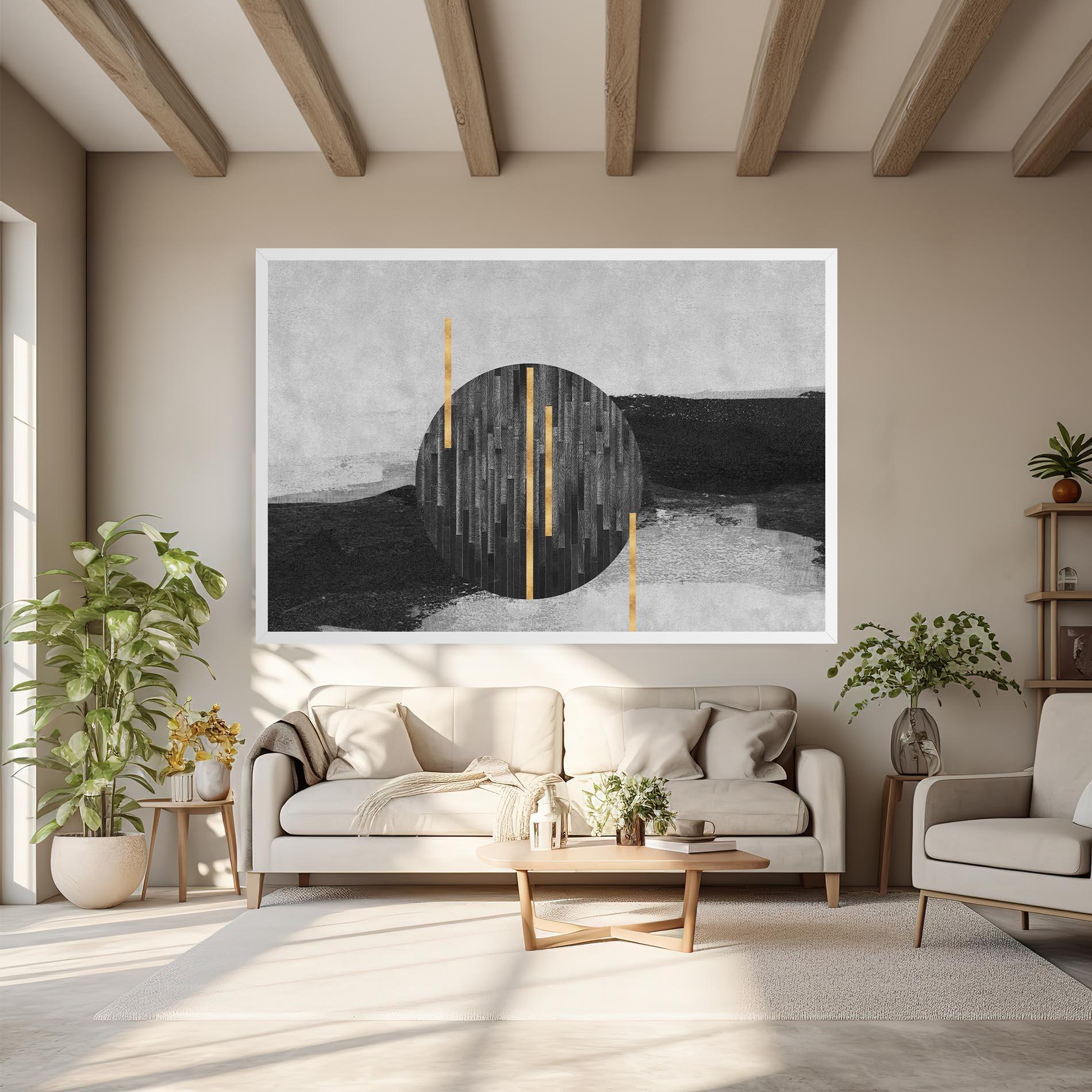 Obraz na Płótnie Modern Circle With Gold mockup 6