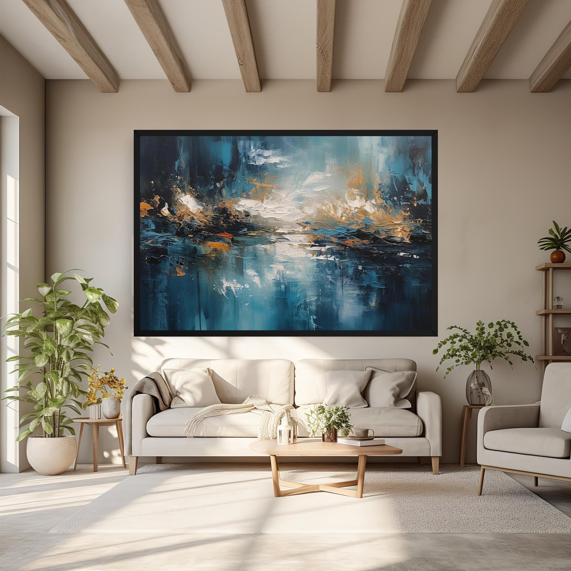 Obraz na Płótnie Abstract Blue Art mockup 6