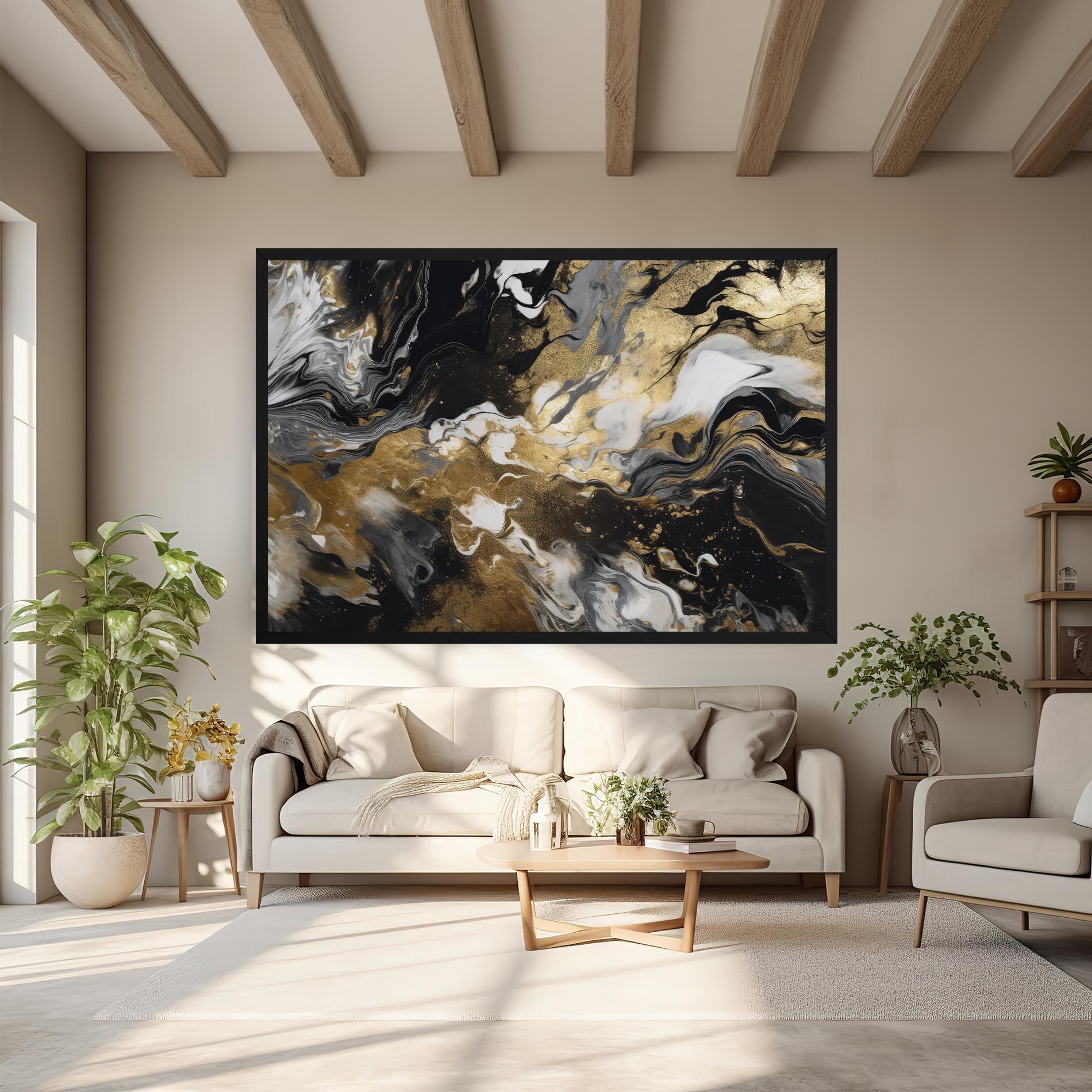 Obraz na Płótnie Gold Acrylic Fluid mockup 6