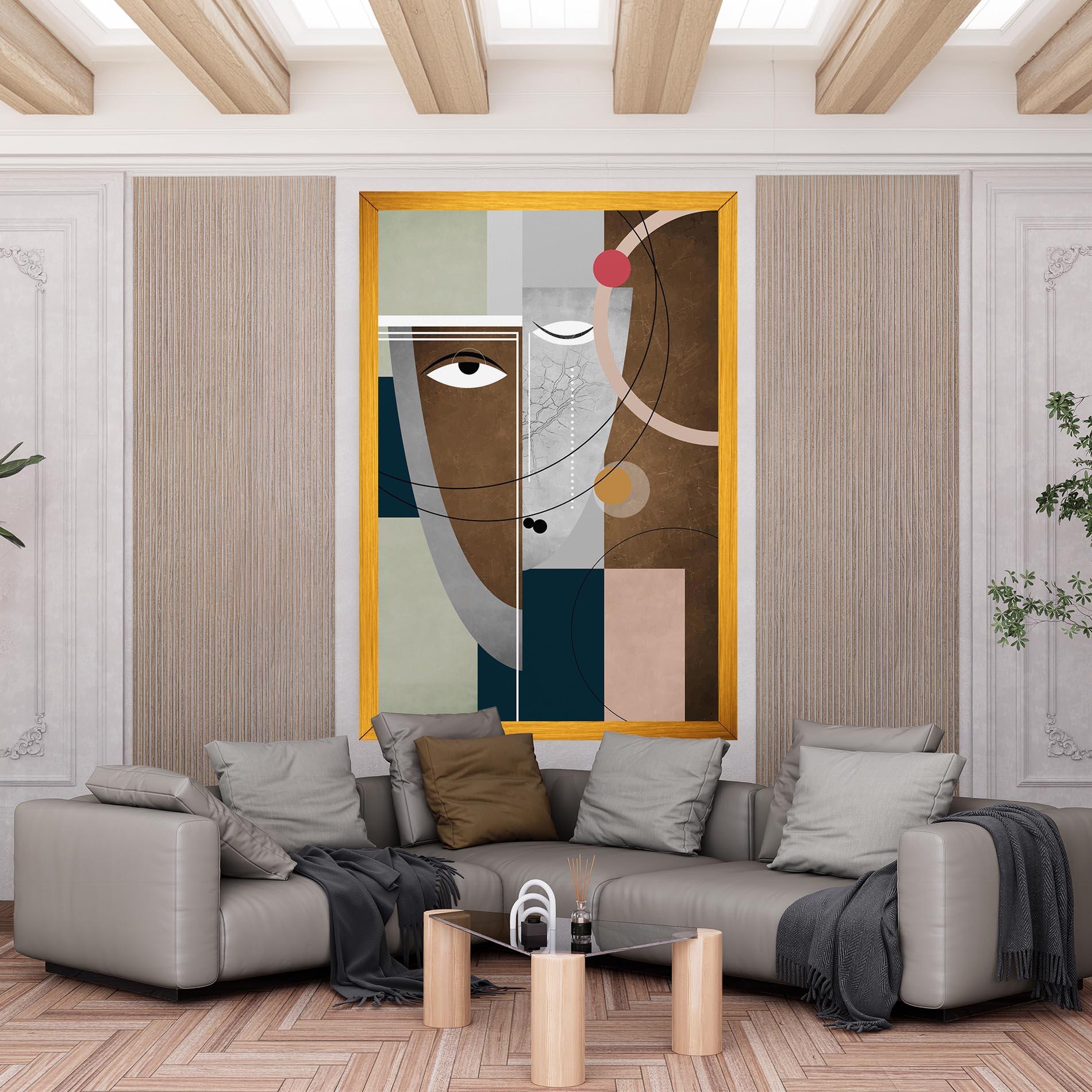 Obraz na Płótnie Abstract Brown Face mockup 6