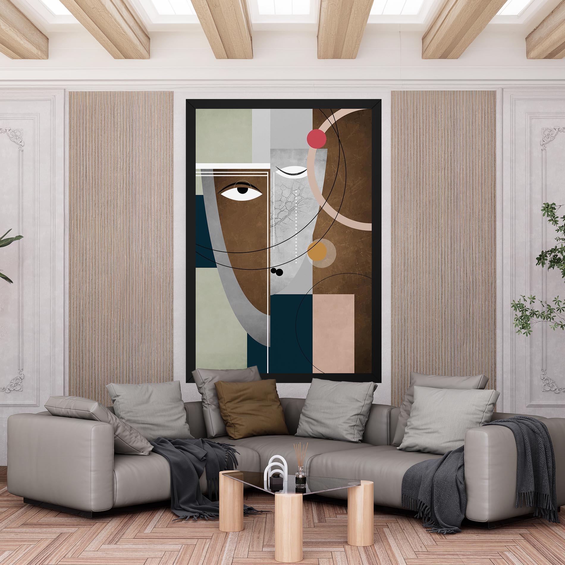 Obraz na Płótnie Abstract Brown Face mockup 6