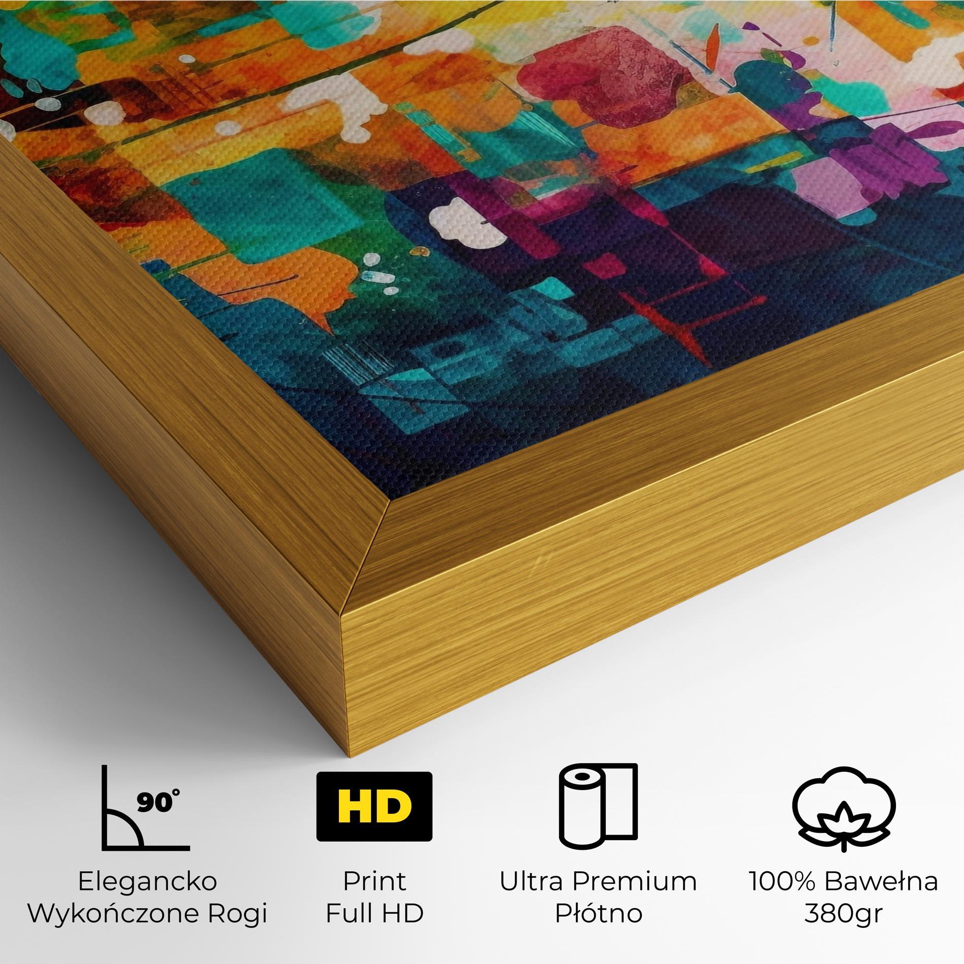 Obraz na Płótnie Vibrant Colors On Blue Background mockup 4