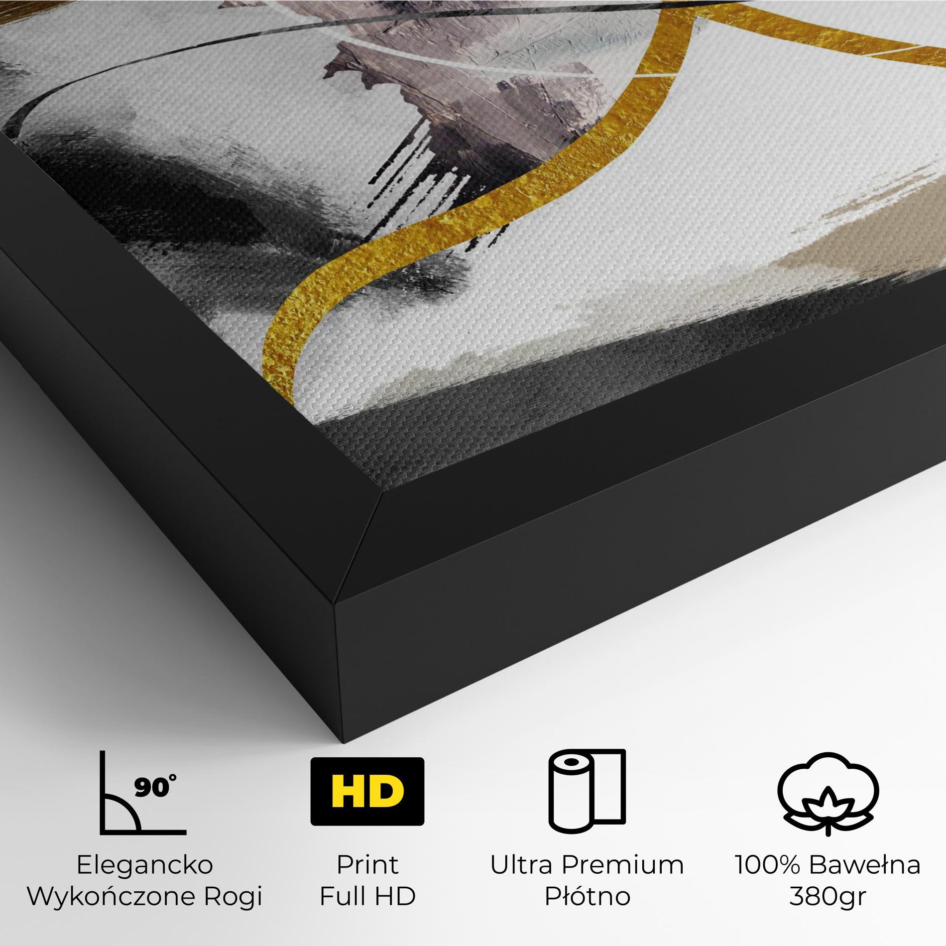 Obraz na Płótnie Chaotic Golden Painting mockup 4