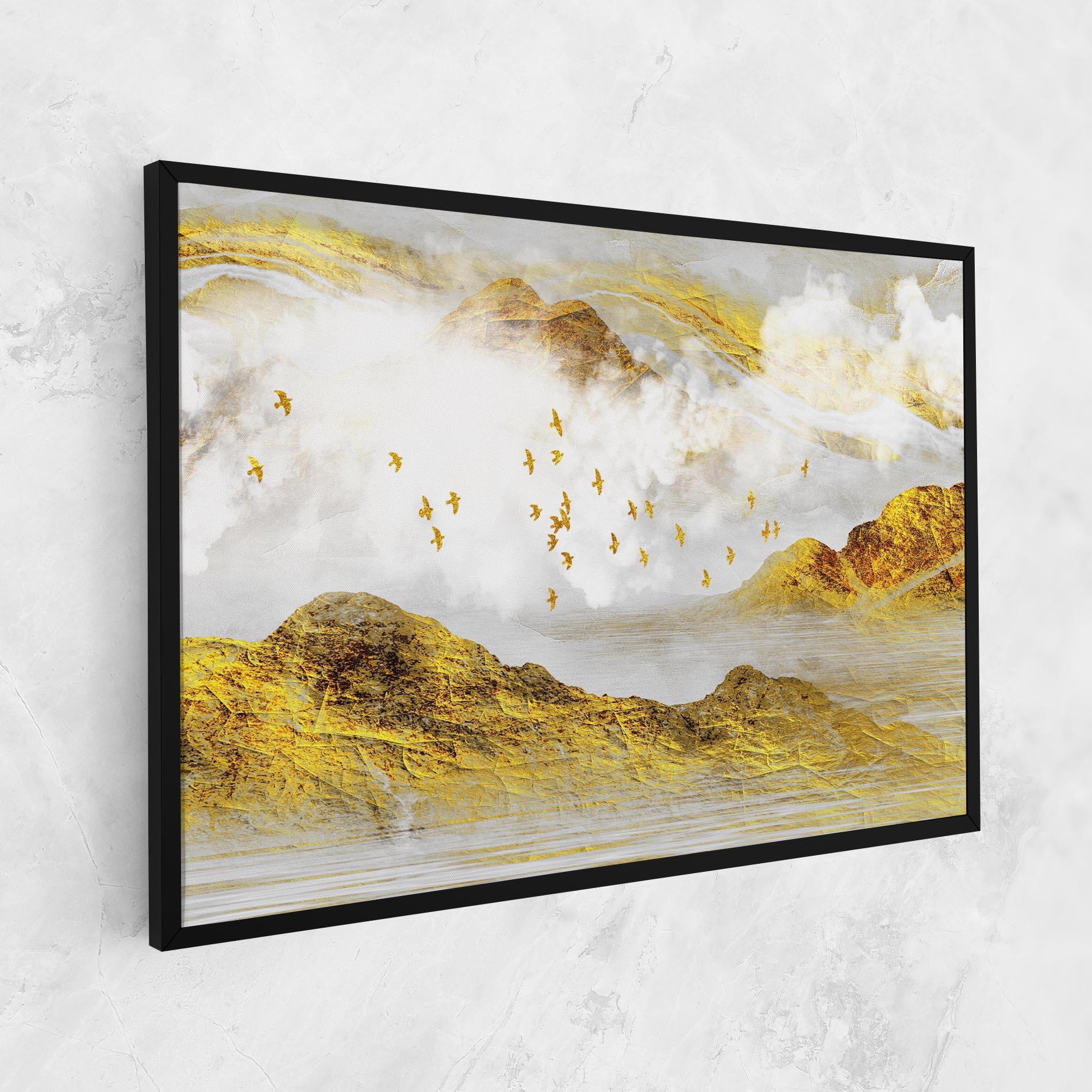 Obraz na Płótnie Gold Mountains Abstract mockup 1