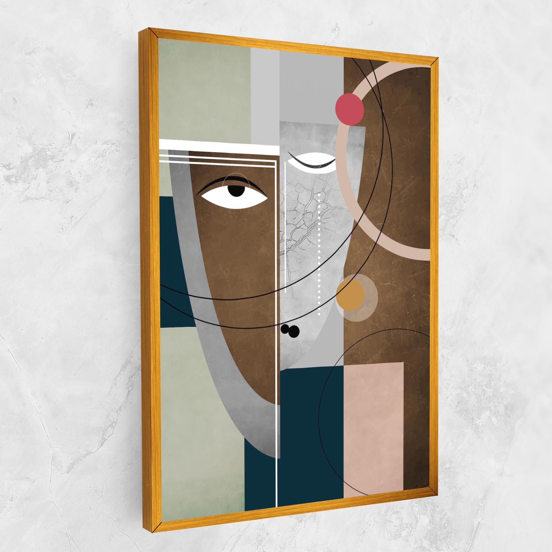 Obraz na Płótnie Abstract Brown Face mockup 1