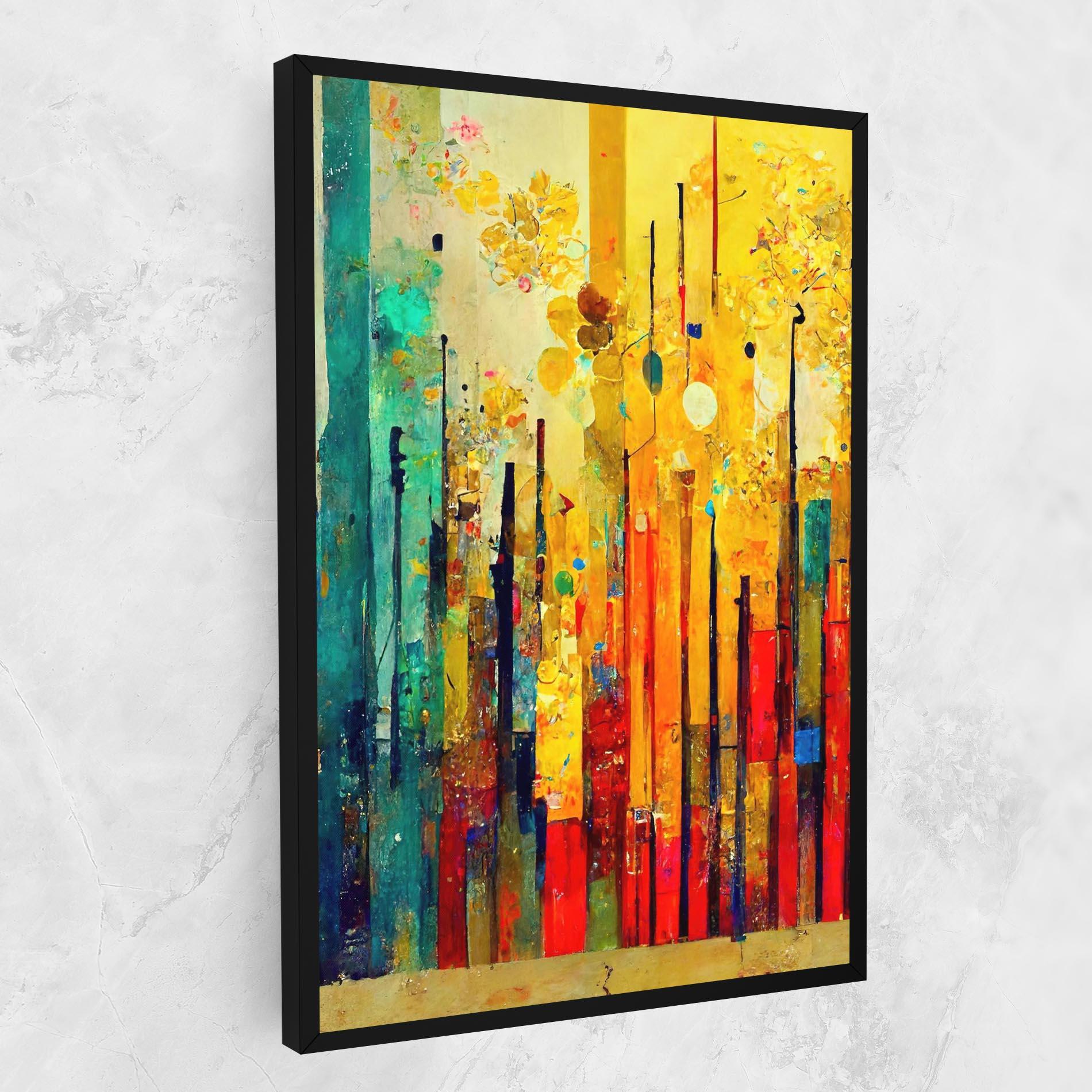 Obraz na Płótnie Black Lines On Yellow Light mockup 1