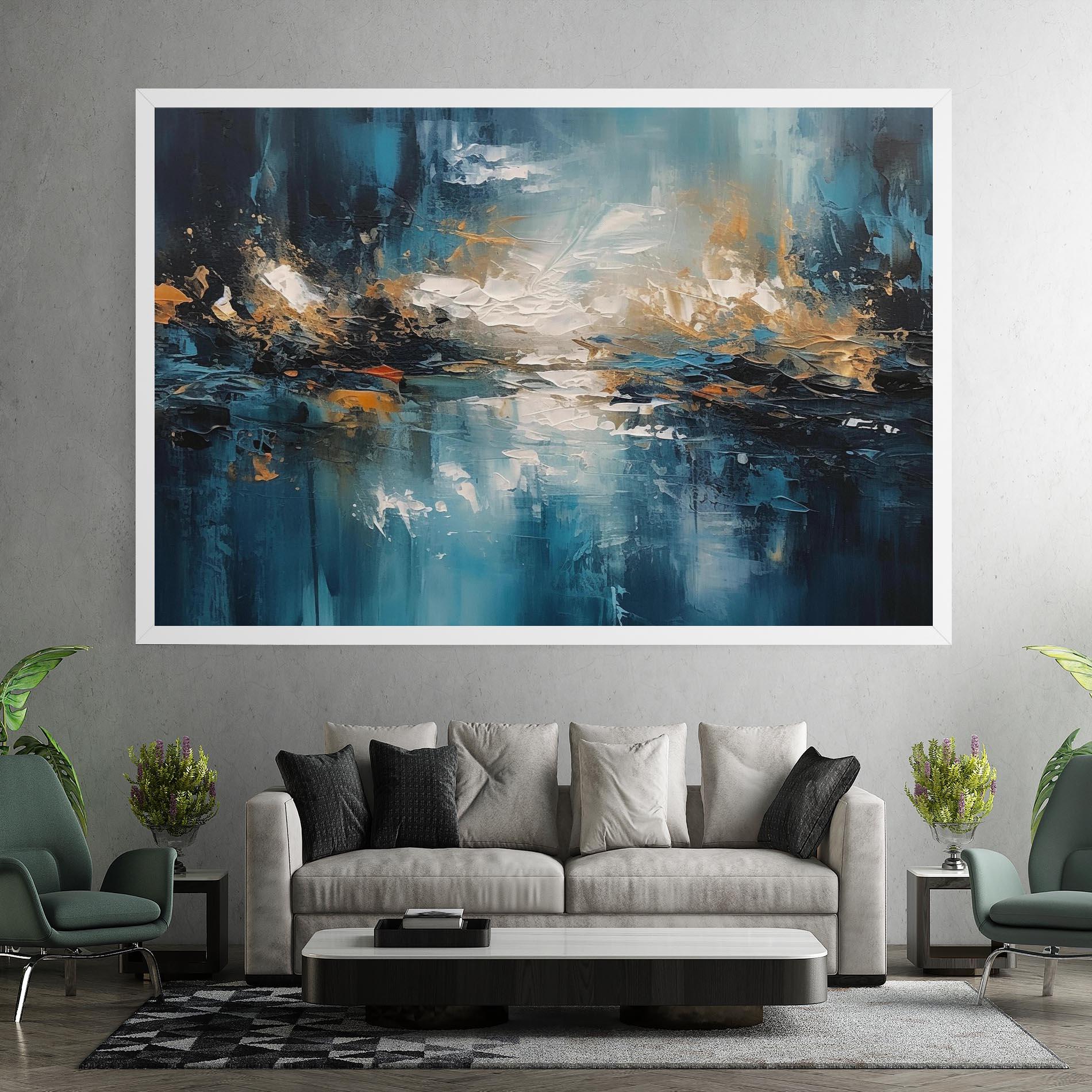 Obraz na Płótnie Abstract Blue Art mockup 7