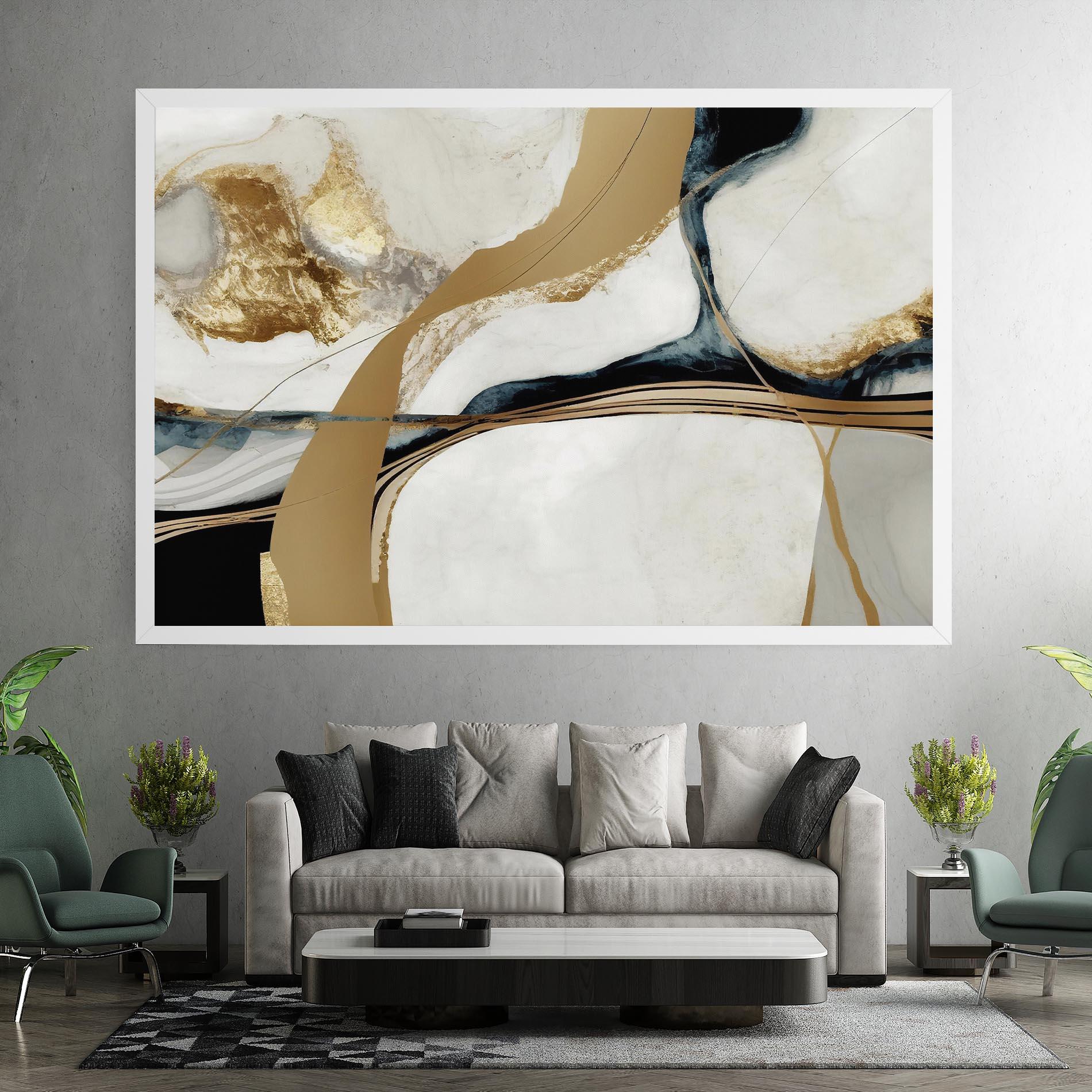 Obraz na Płótnie Golden Blue Marble mockup 7