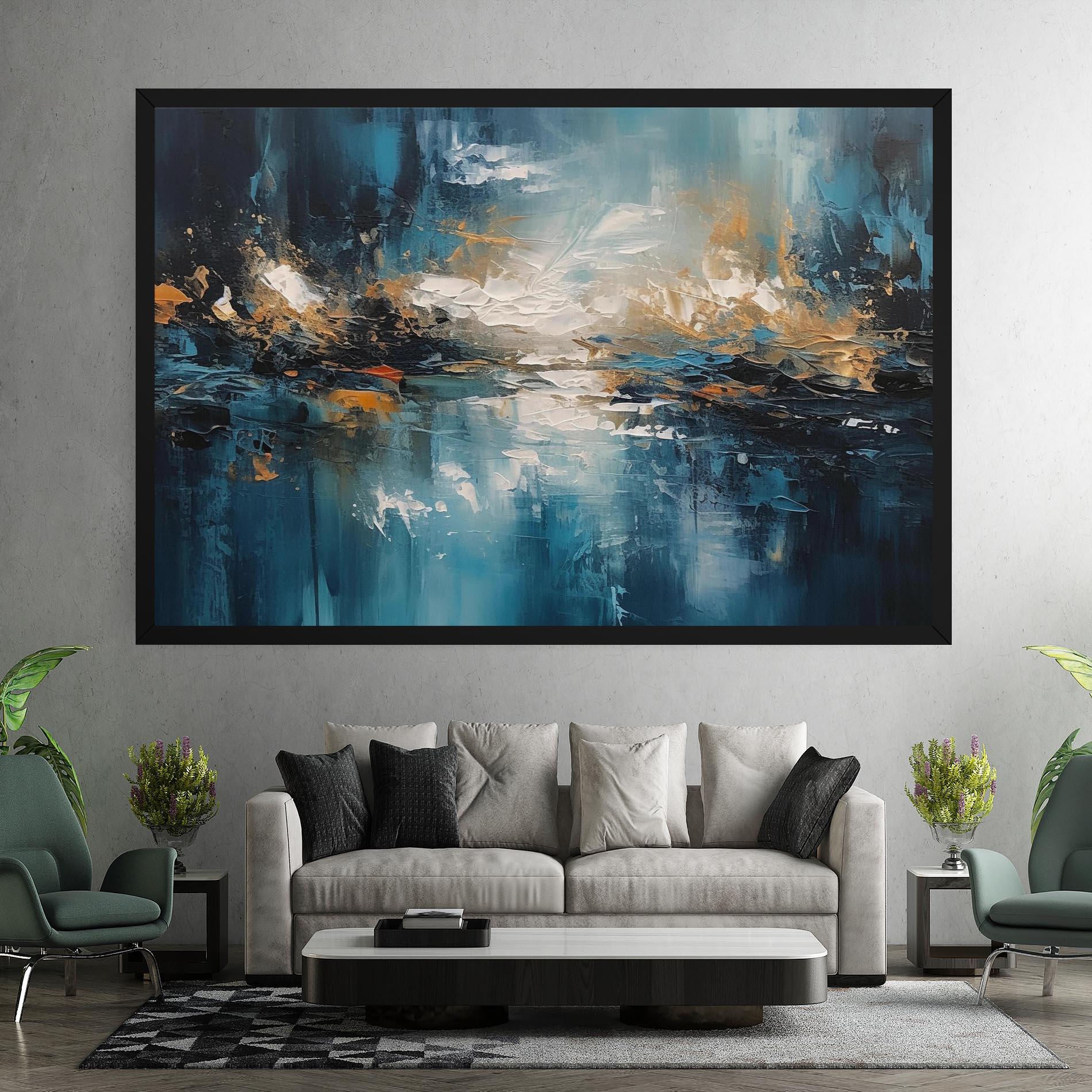 Obraz na Płótnie Abstract Blue Art mockup 7