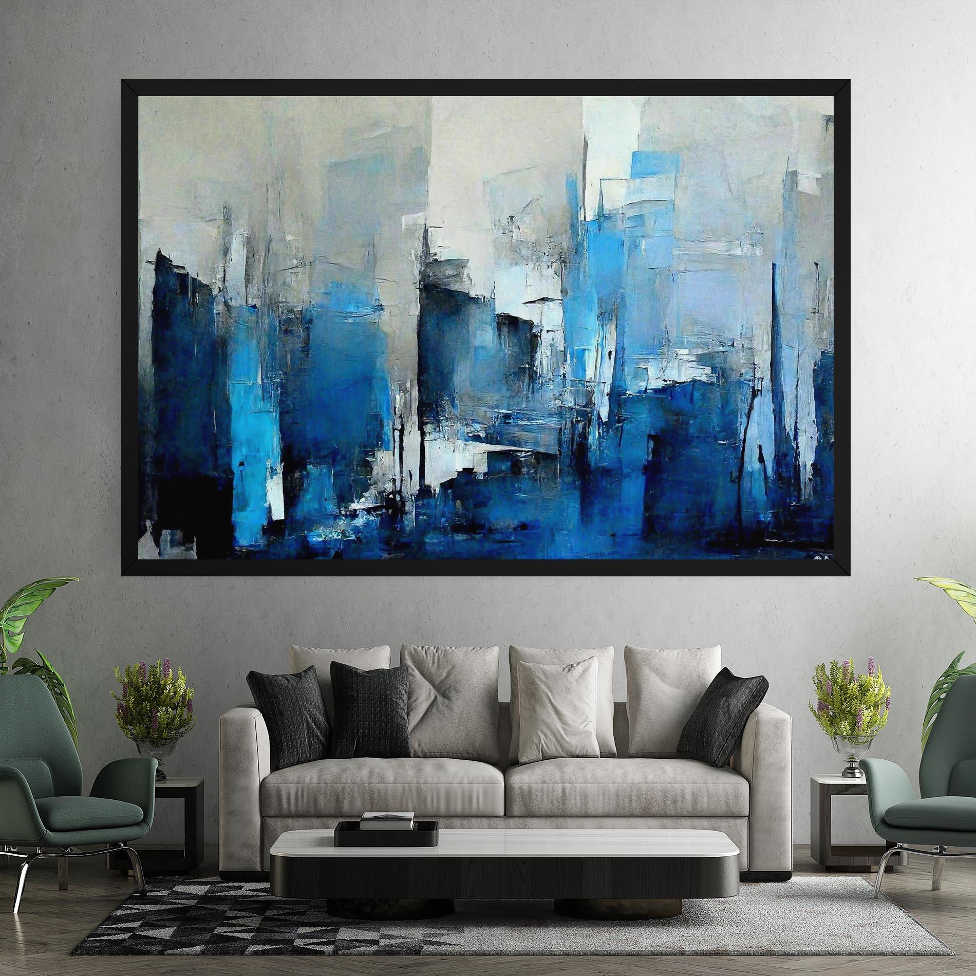 Obraz na Płótnie Blue Gray Color mockup 7