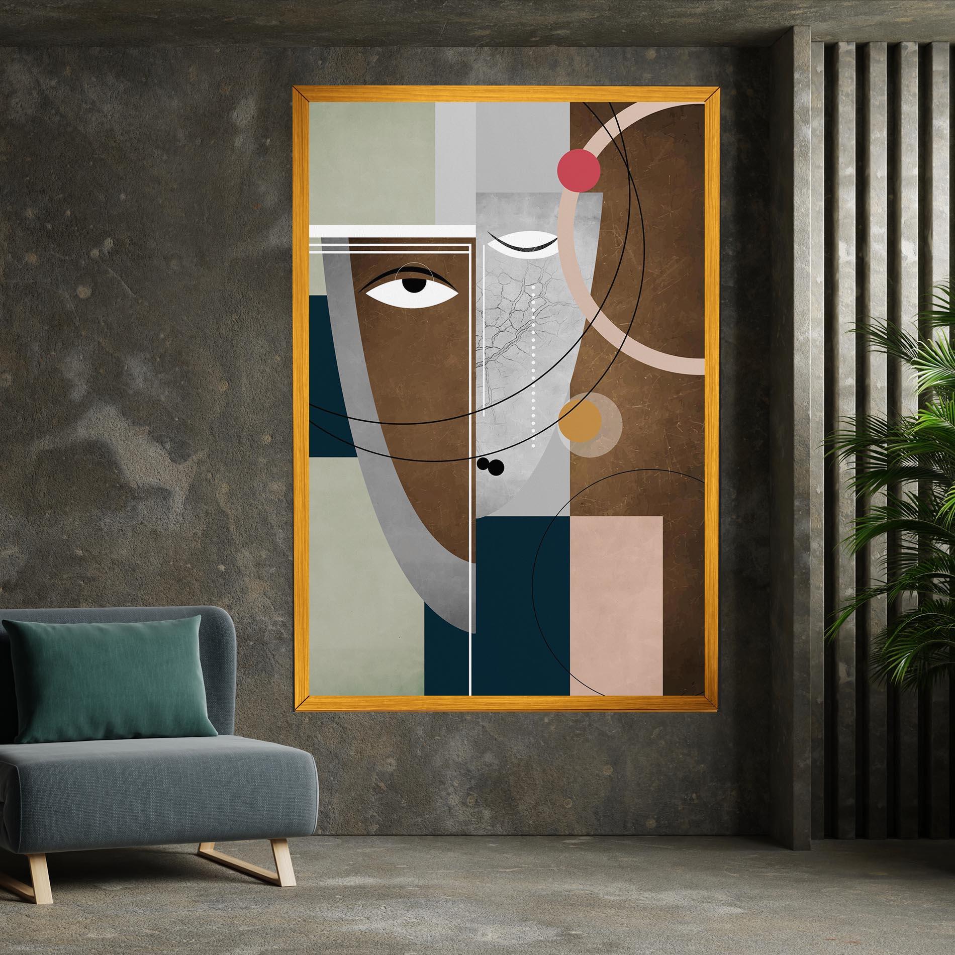 Obraz na Płótnie Abstract Brown Face mockup 7