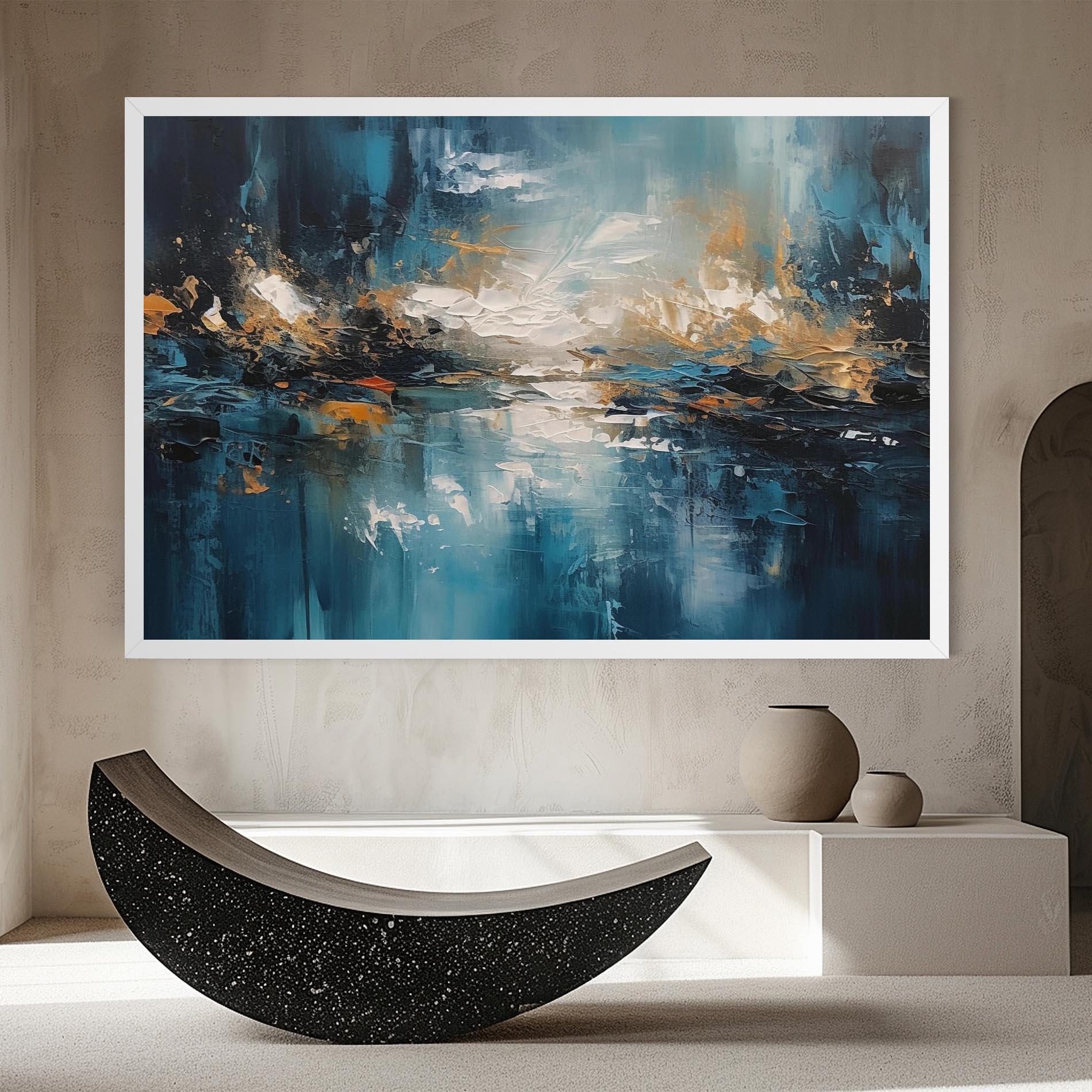 Obraz na Płótnie Abstract Blue Art mockup 8