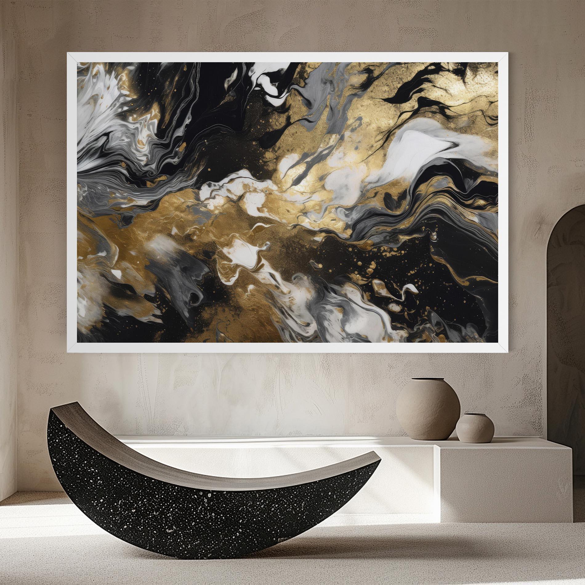 Obraz na Płótnie Gold Acrylic Fluid mockup 8