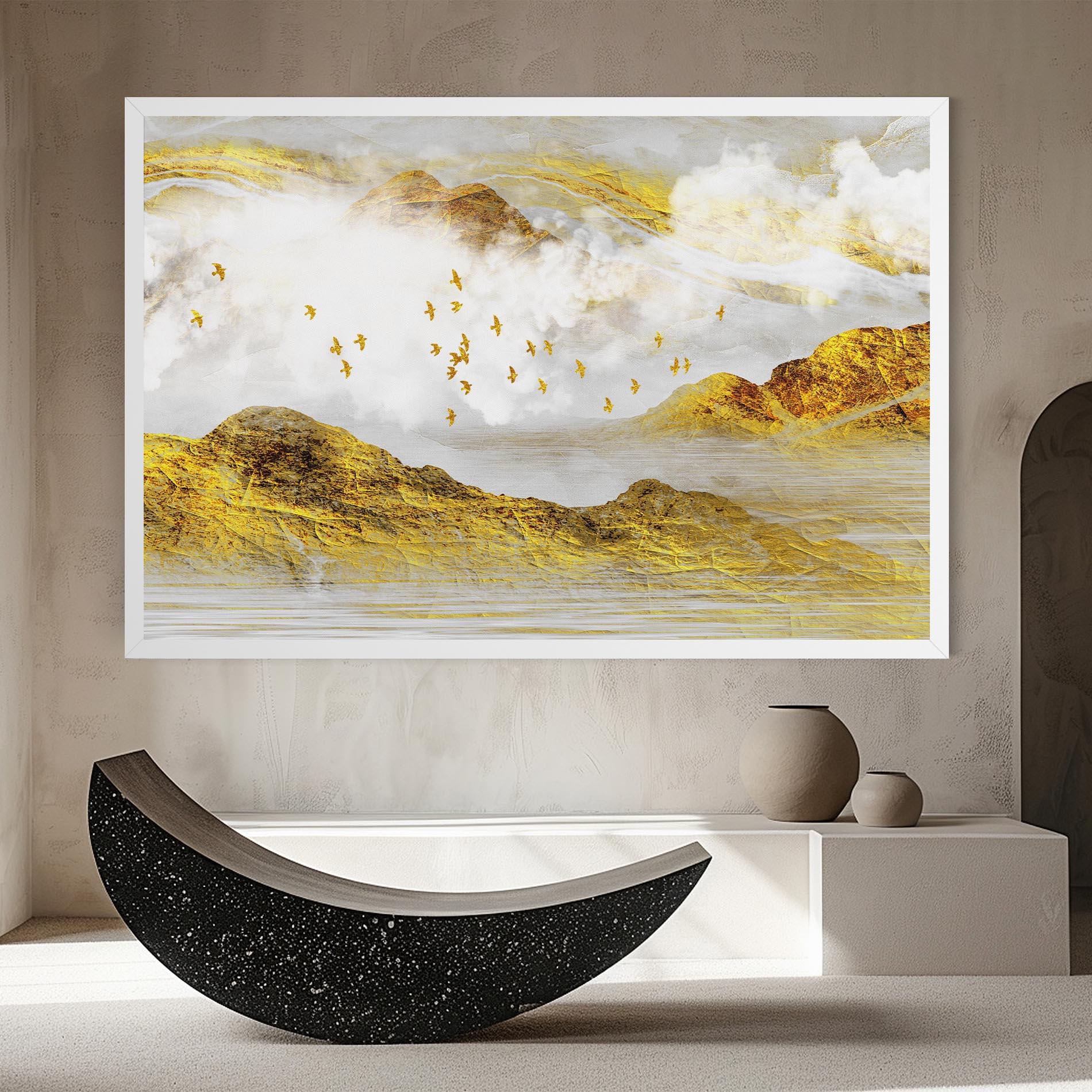 Obraz na Płótnie Gold Mountains Abstract mockup 8