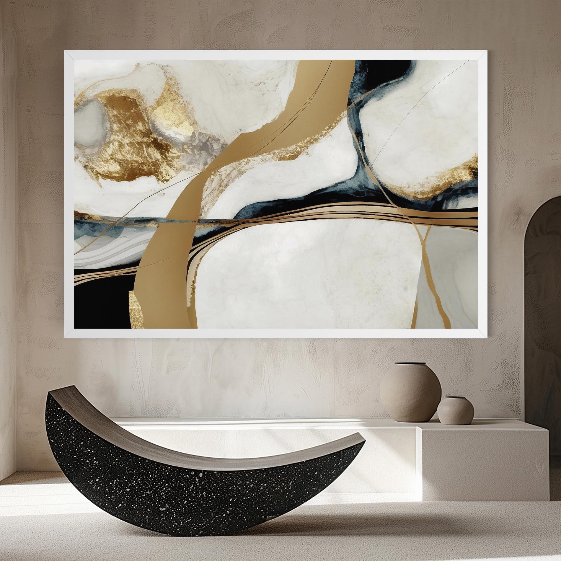 Obraz na Płótnie Golden Blue Marble mockup 8