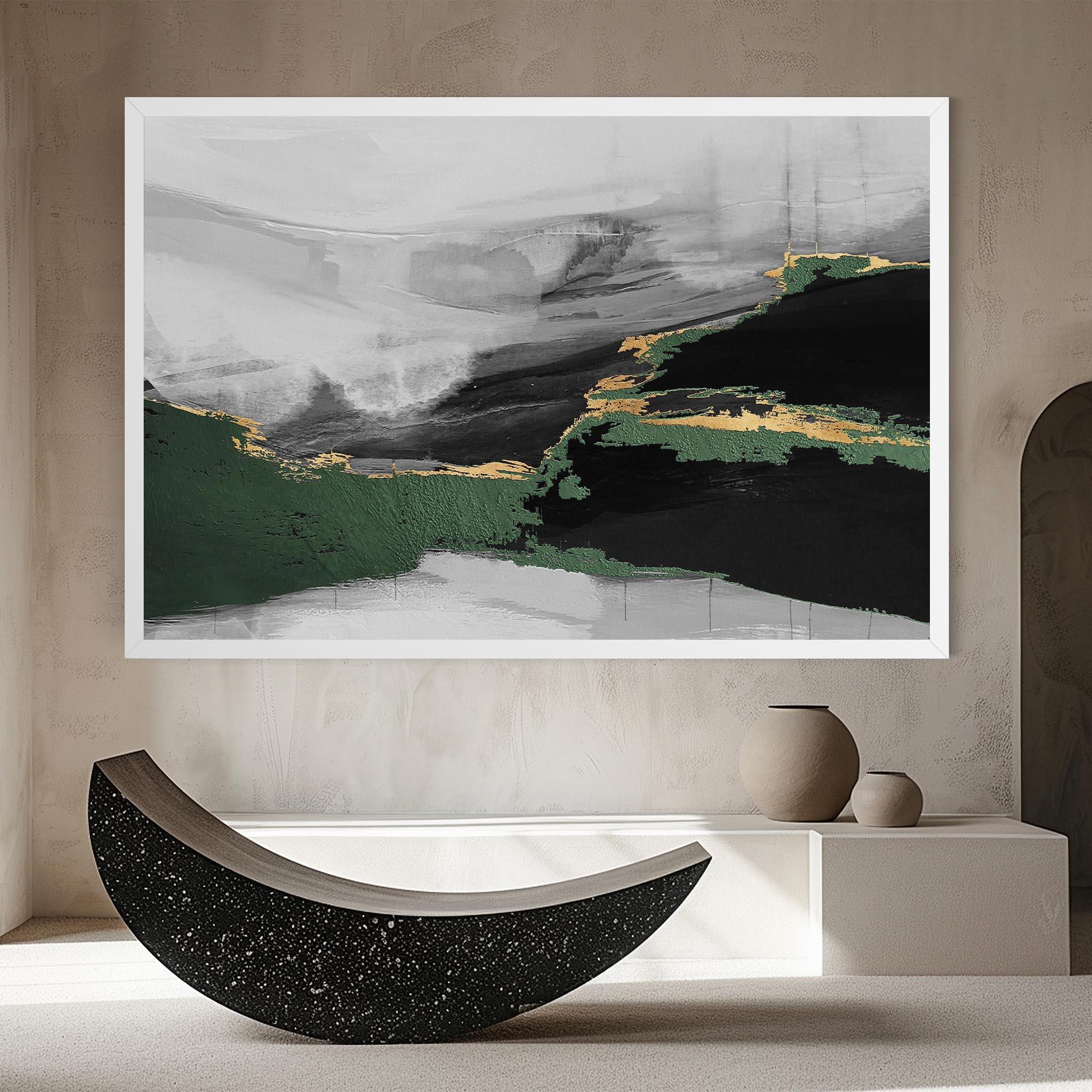 Obraz na Płótnie Grey With Green Painting mockup 8