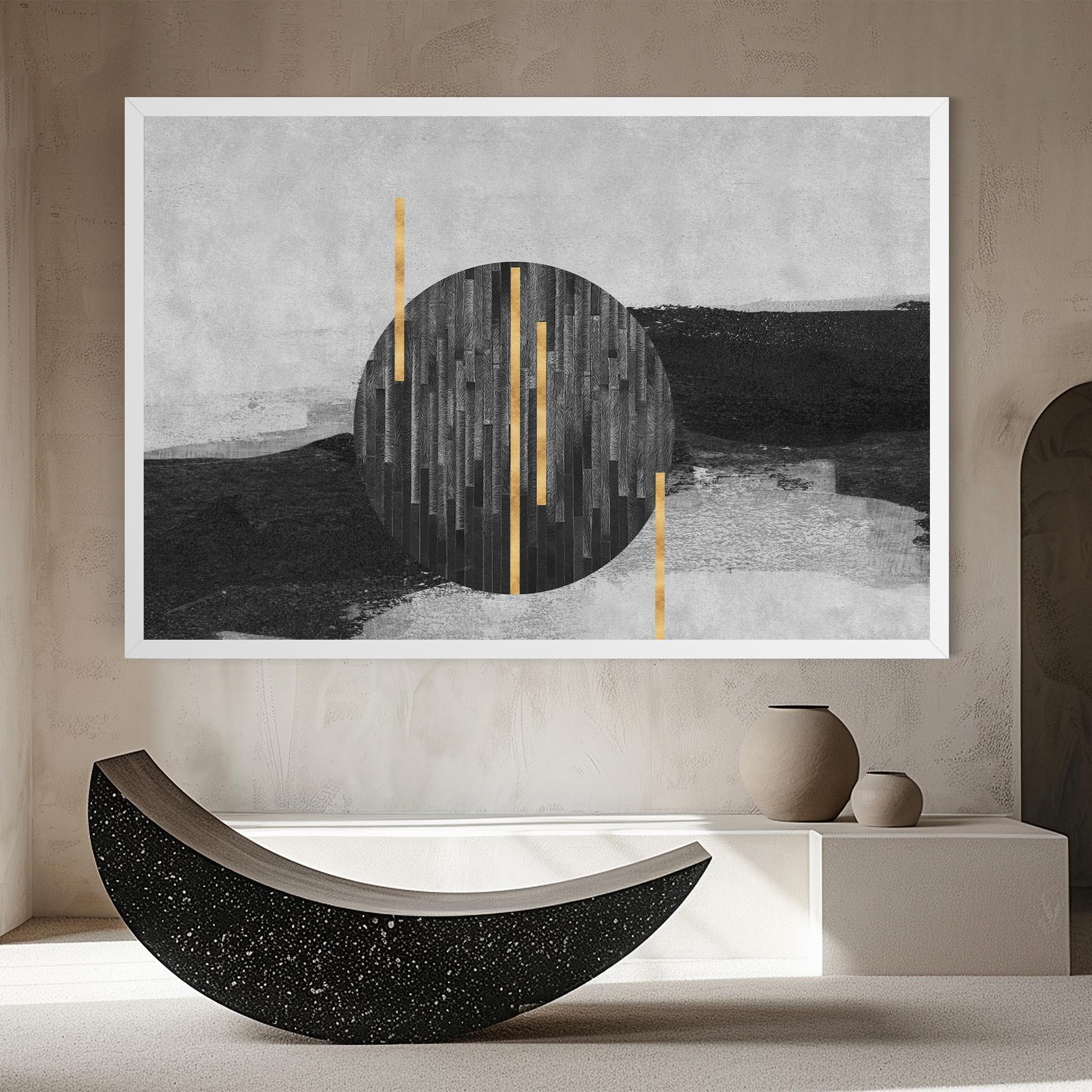 Obraz na Płótnie Modern Circle With Gold mockup 8