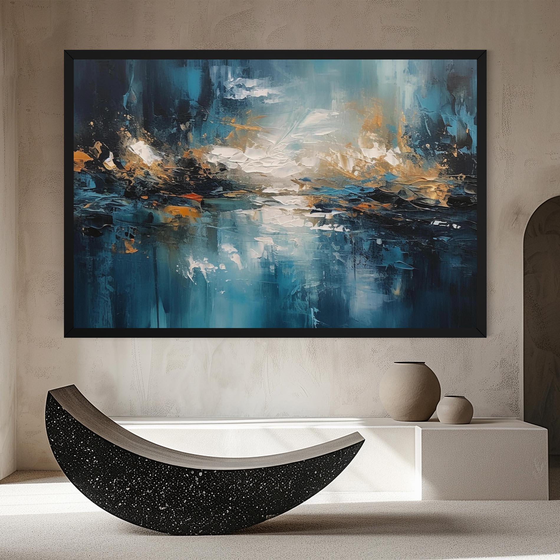 Obraz na Płótnie Abstract Blue Art mockup 8