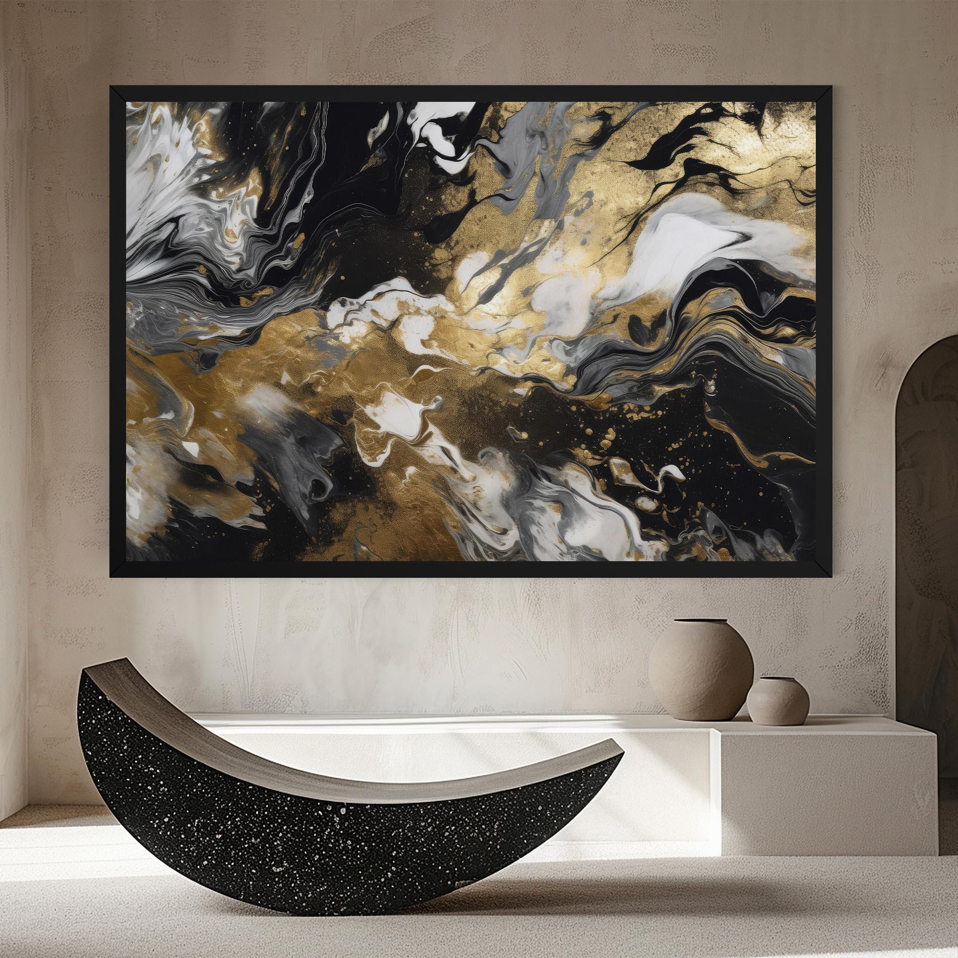 Obraz na Płótnie Gold Acrylic Fluid mockup 8